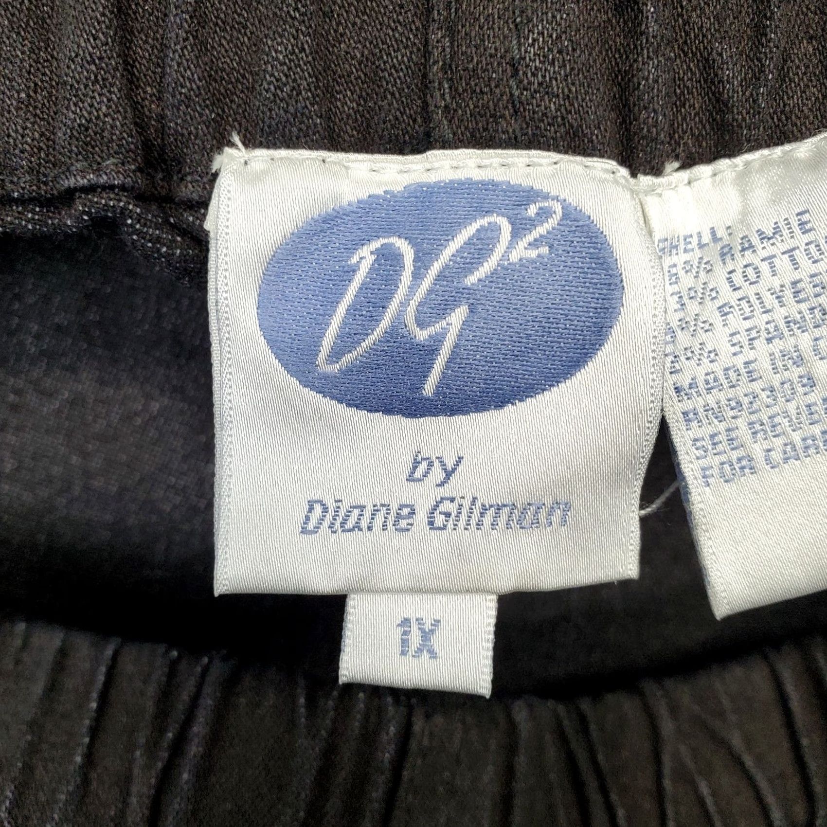 Vintage Diane Gilman DG2 Pants Womens 1X Black Stretch Wide-Leg Elastic Waist Casual Size 40" / US 18 - 7 Thumbnail
