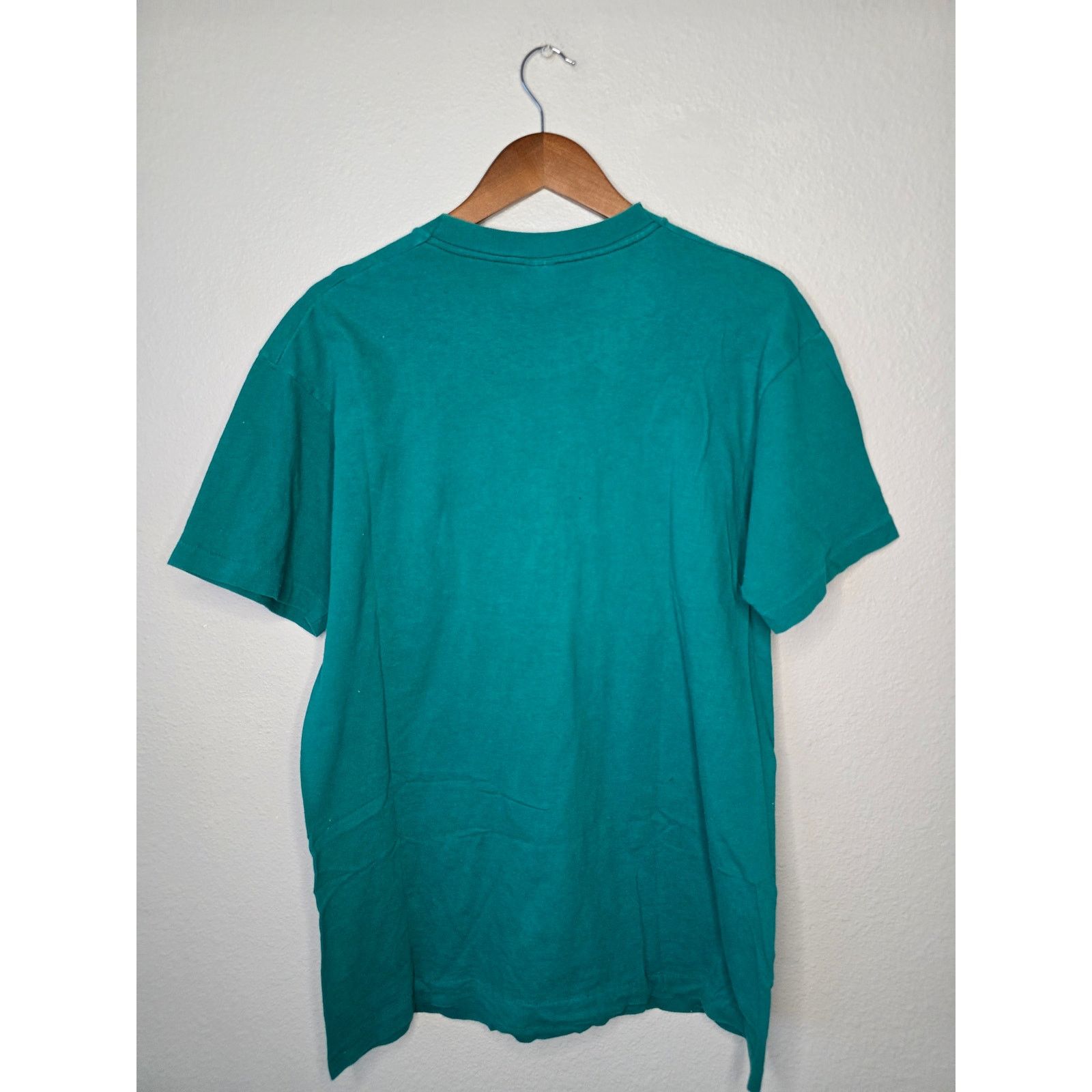 Fruit Of The Loom × Vintage Vintage Teal Blank Plain Pocket USA Made XL Blue Tee 1990s Size US XL / EU 56 / 4 - 6 Thumbnail