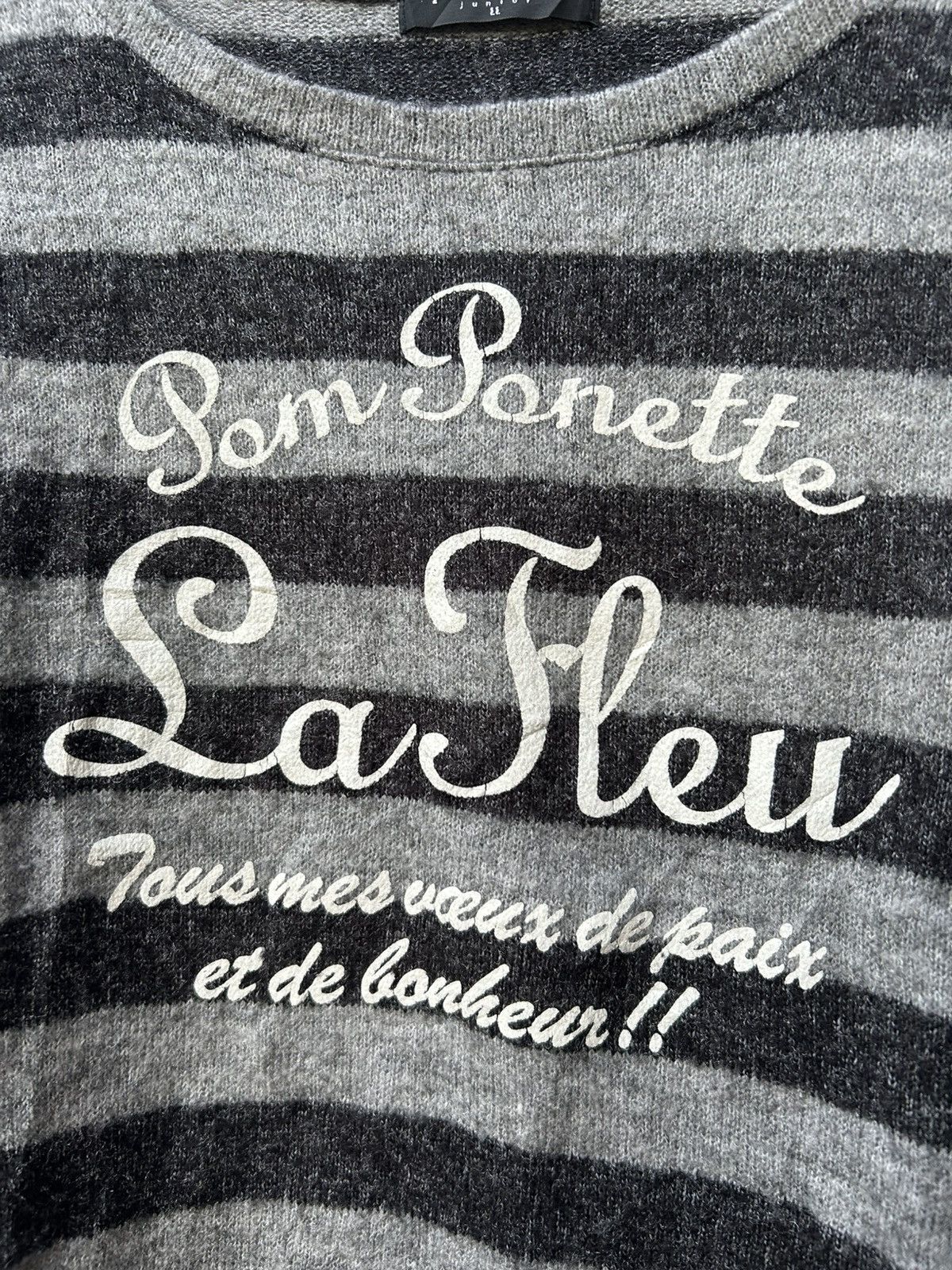 If Six Was Nine × Japanese Brand × Le Grande Bleu (L.G.B.) Pom Ponette Striped Mohair Archive Knitted Style Size US M / EU 48-50 / 2 - 3 Thumbnail