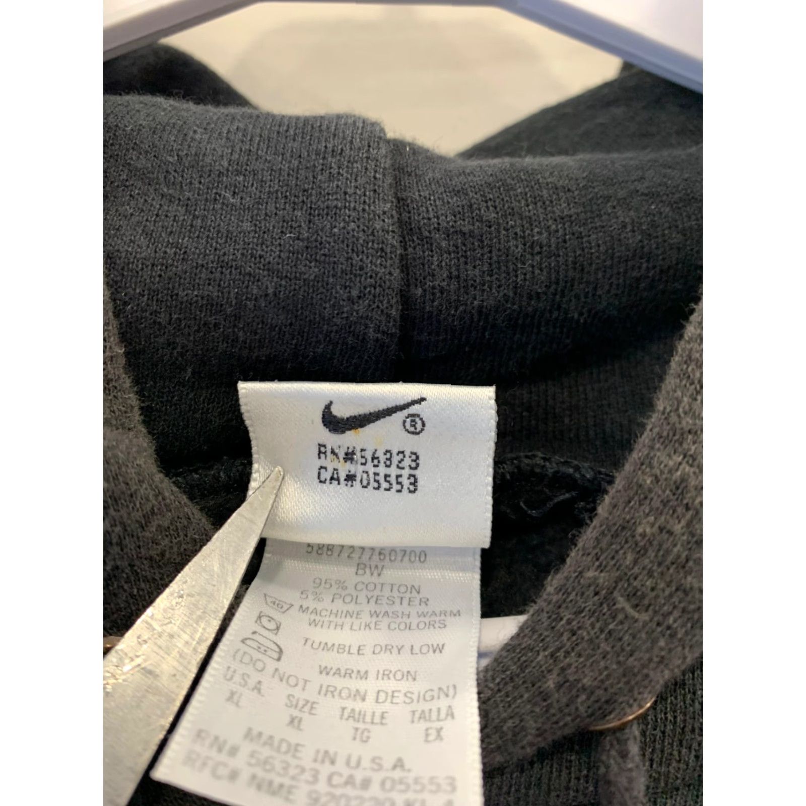 Nike **Vintage Nike Big Swoosh Hoodie XL USA Black Pullover Sweatshirt 90s** User: Vintage Nike Big Swoosh Hoodie XL USA Black Pullover Sweatshirt 90s Size US XL / EU 56 / 4 - 7 Thumbnail