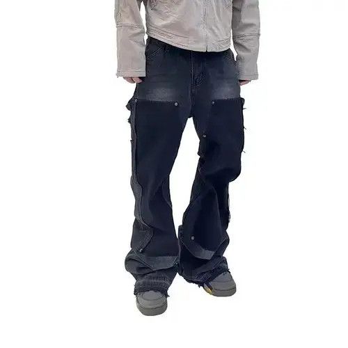 Japanese Brand × Jean Vintage studded fringe lumberjack bootcut jeans Size US 32 / EU 48 - 4 Thumbnail
