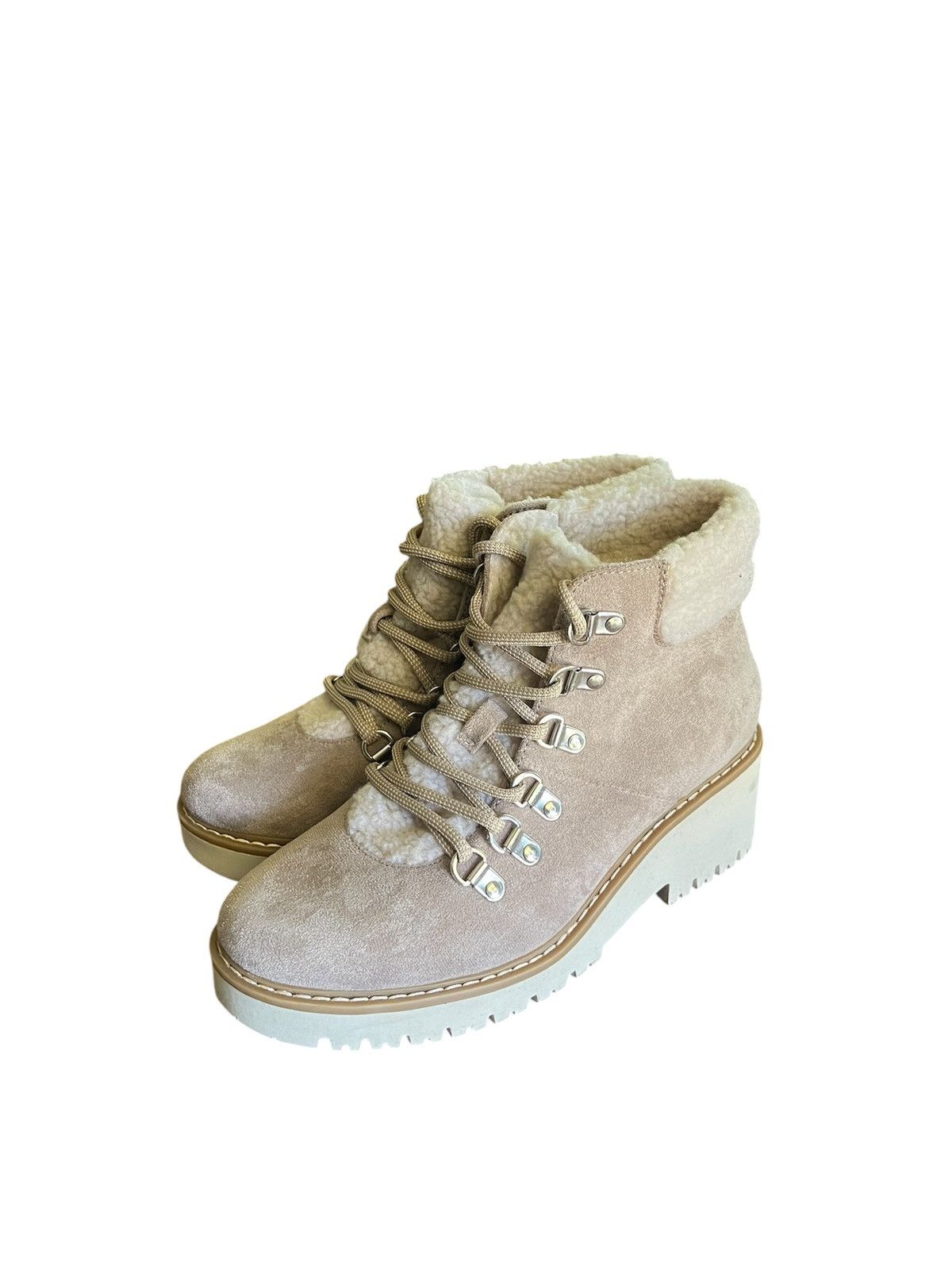Vintage Vintage Sherpa Hiker Boots Taupe Suede Size US 7.5 / IT 37.5 - 1 Thumbnail