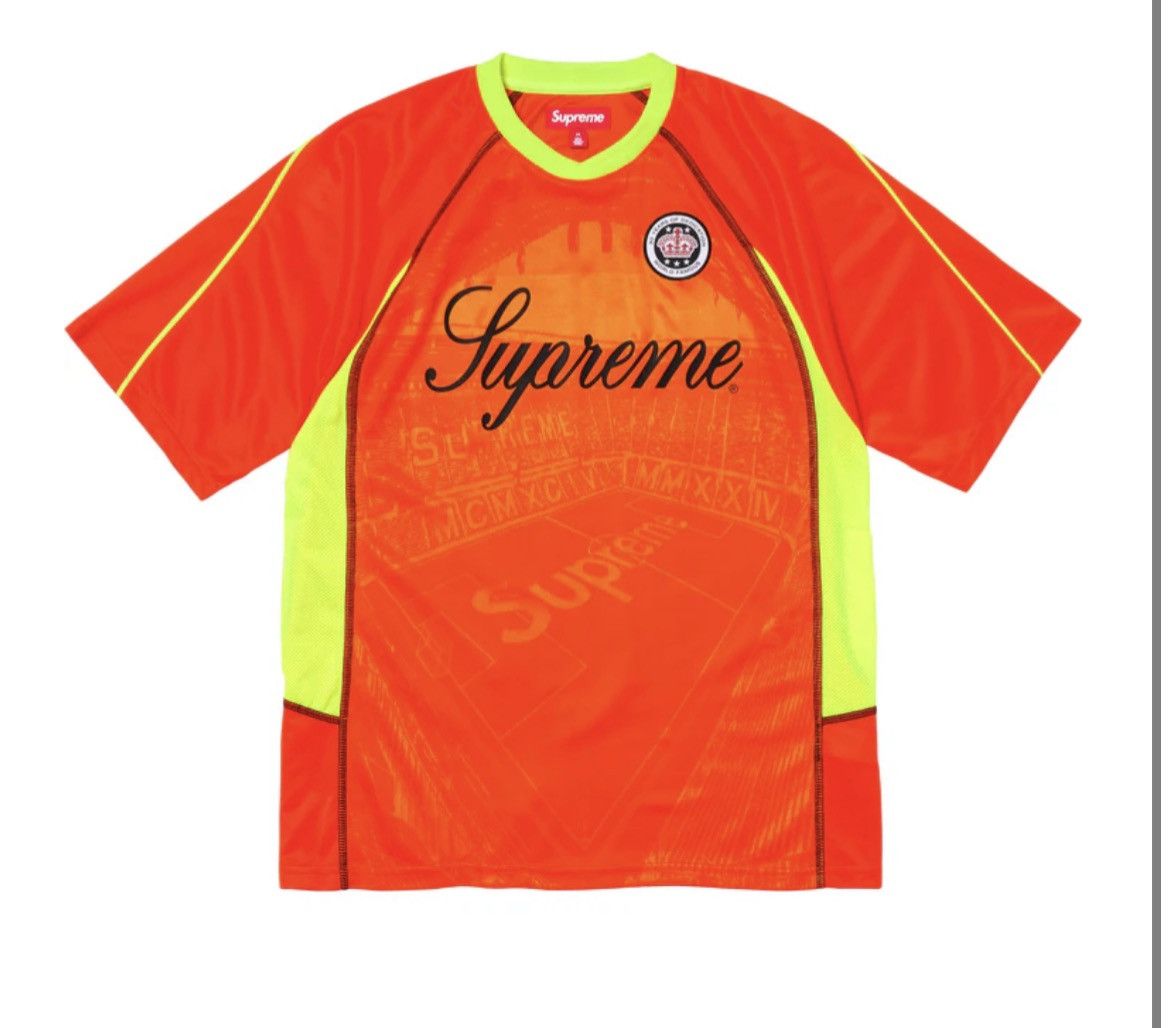 Supreme Supreme Jacquard Soccer Jersey Orange XL | Grailed