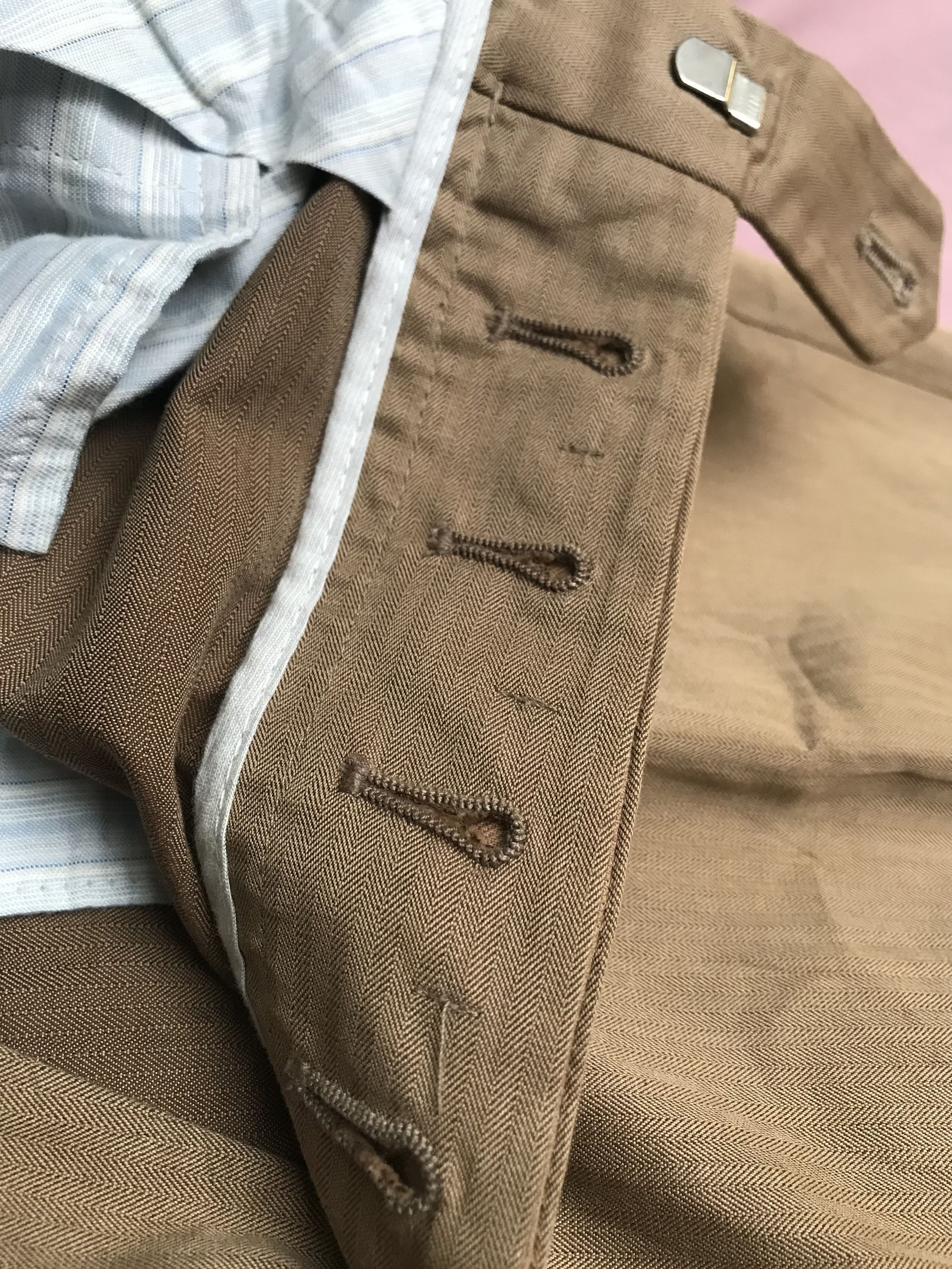 Incotex INCOTEX TAILORED WOVEN HERRINGBONE COTTON CHINOS Size 48R - 3 Thumbnail