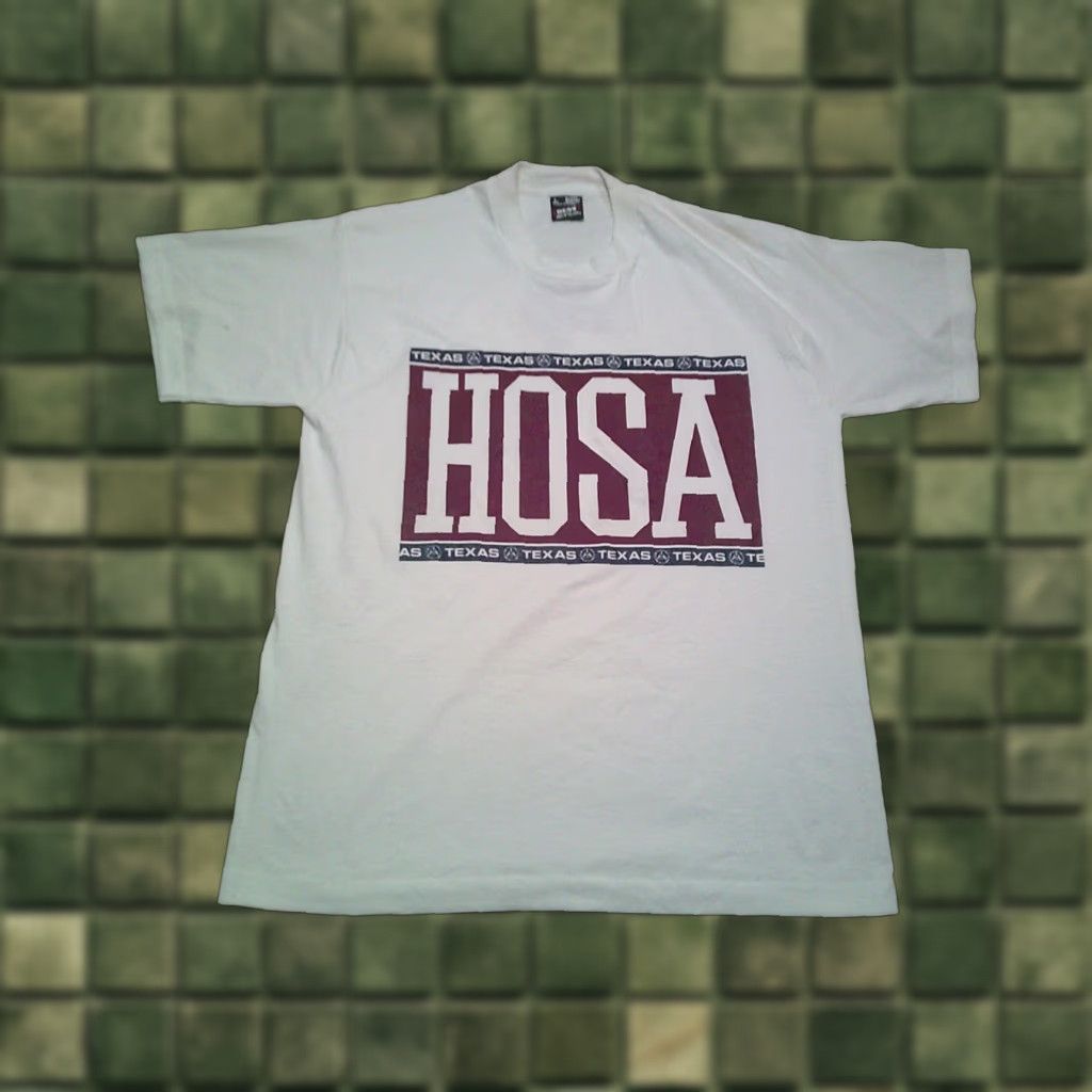 Fruit Of The Loom VINTAGE 90s Texas HOSA T Shirt Mens Large White Screen Stars Best Cotton Knit Crew Neck Short Sleeve Logo Accents USA USA 80s 90s Theme Men Size US L / EU 52-54 / 3 - 1 Thumbnail