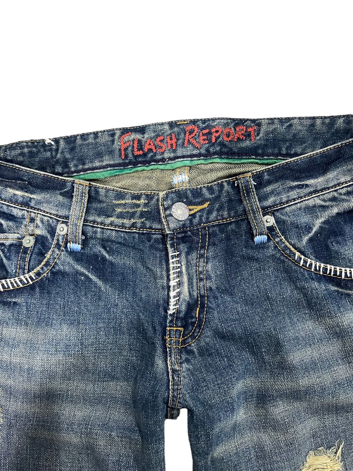 Japanese Brand RARE ! Vintage Flash Report Distressed Style Kapital Design Size US 32 / EU 48 - 13 Thumbnail