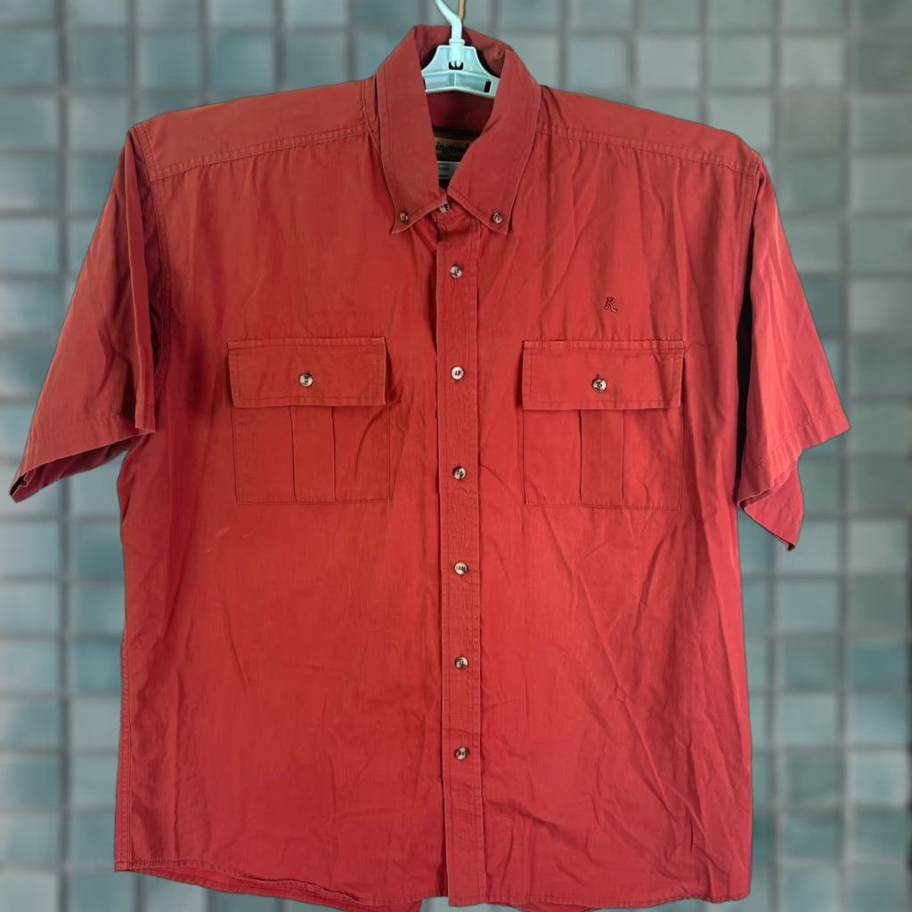 Vintage Remington Button-Down Shirt XL Red Short Sleeve Casual Workwear Men Size US XL / EU 56 / 4 - 1 Thumbnail