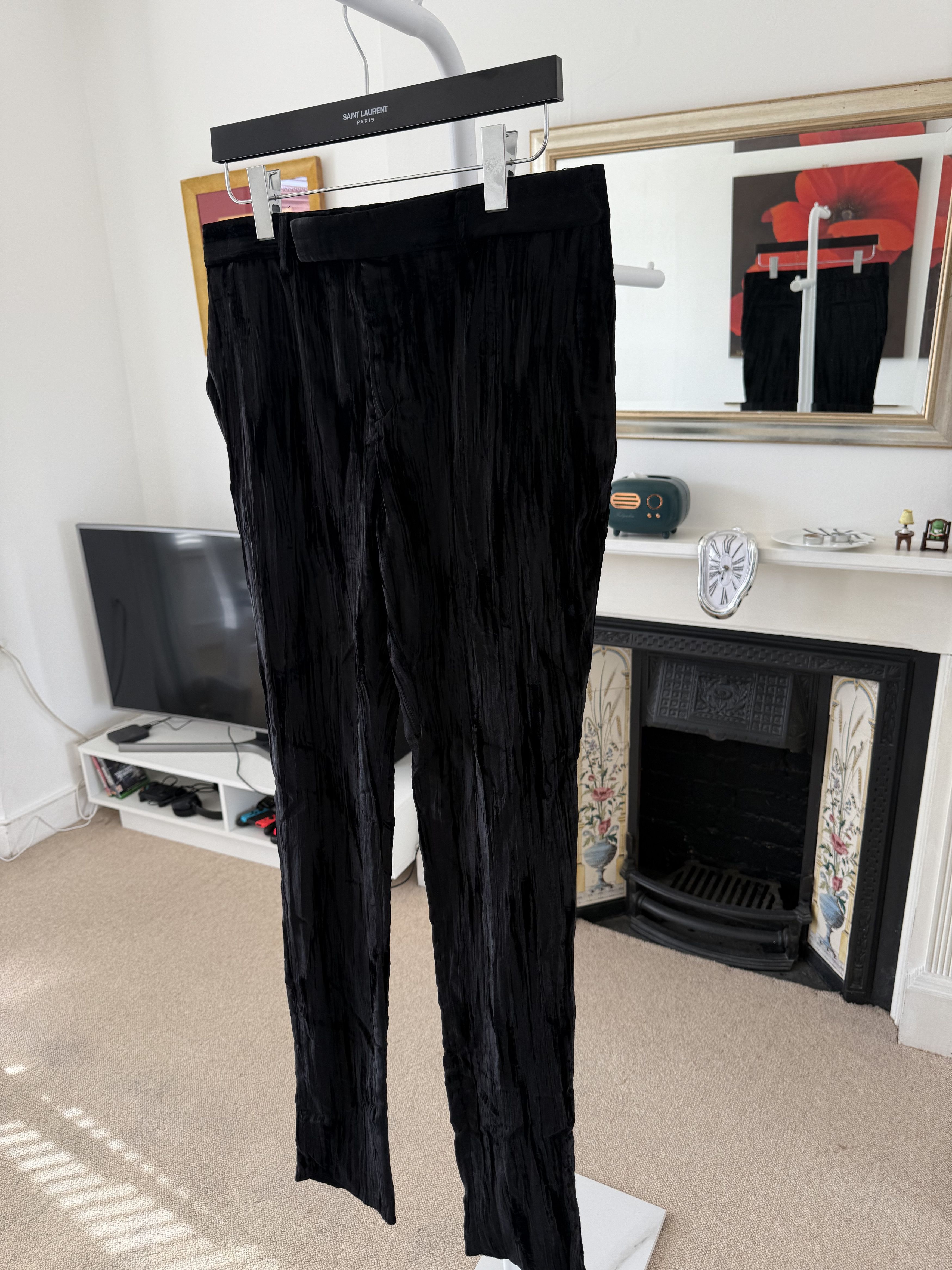 Saint Laurent Paris Saint Laurent Velour Low Waist Trousers Size 28" / US 6 / IT 42 - 6 Thumbnail