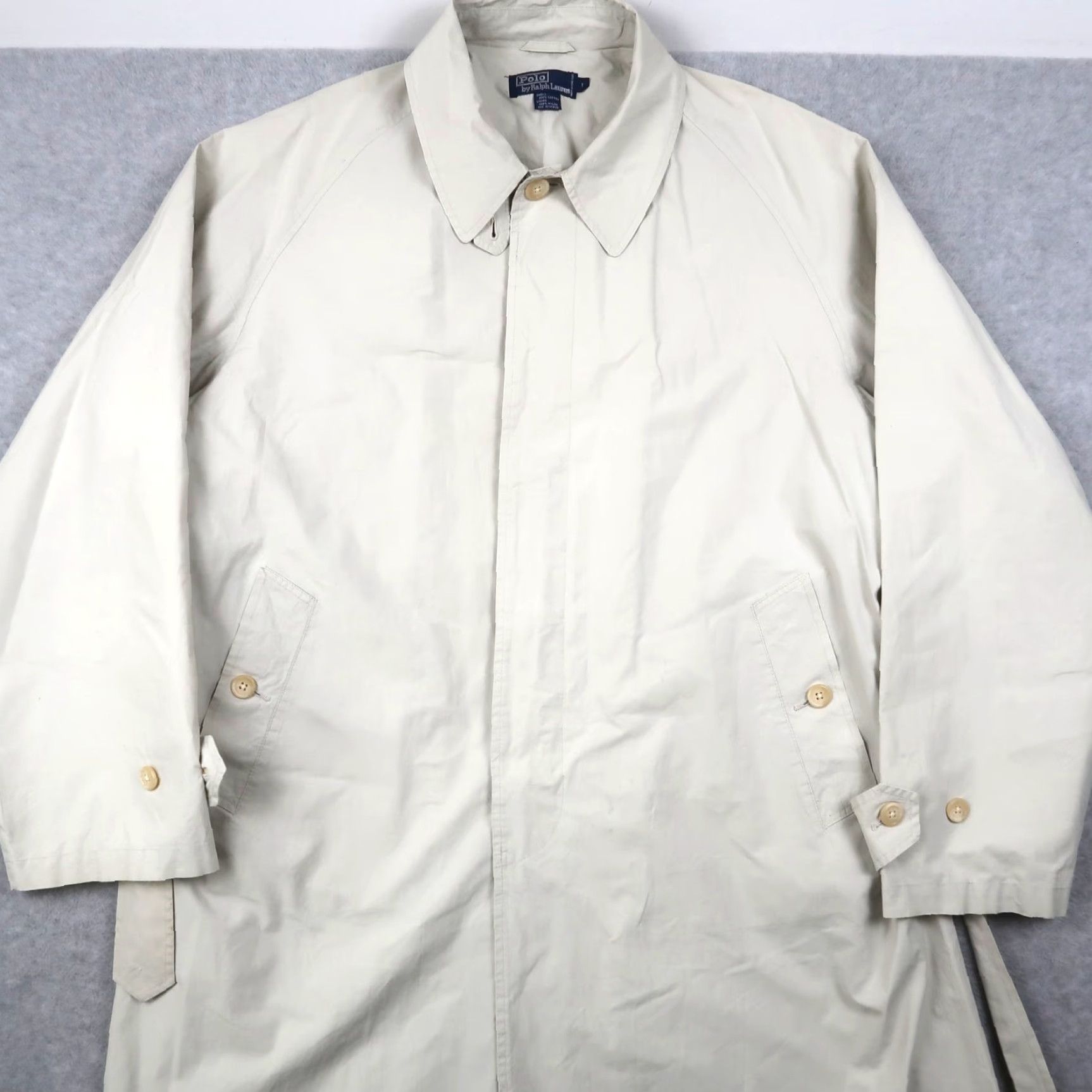 Ralph Lauren Vintage Ralph Lauren Coat 90s Trench Rain Beige Long Belted L Regular Men's Coat Size US L / EU 52-54 / 3 - 3 Thumbnail
