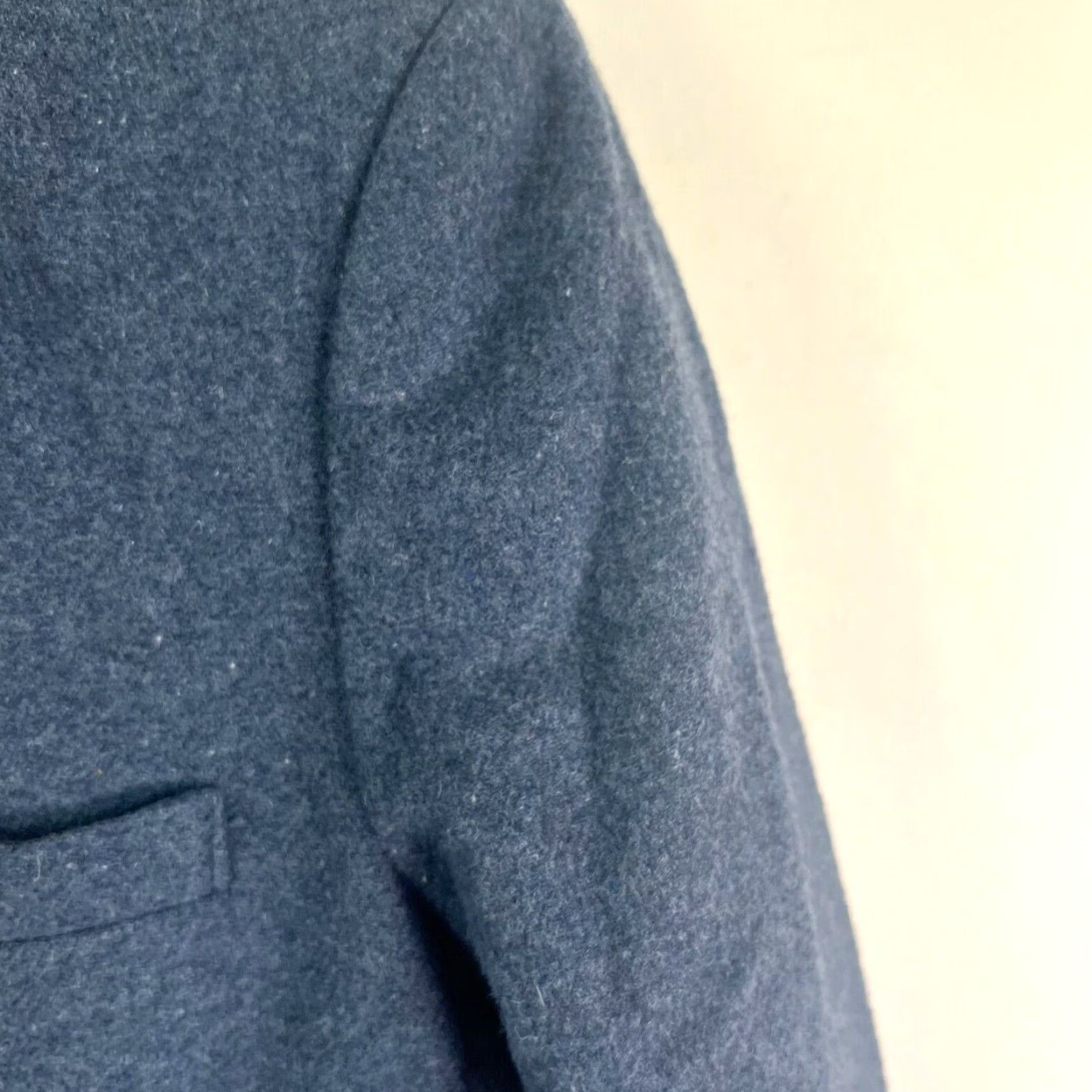 Vintage Michel Laurent Blazer Jacket Women Blue Wool Blend Size 9 Notch Lapel Single-Breasted Three-Button Dress Tailored Oversized Size M / US 6-8 / IT 42-44 - 3 Thumbnail