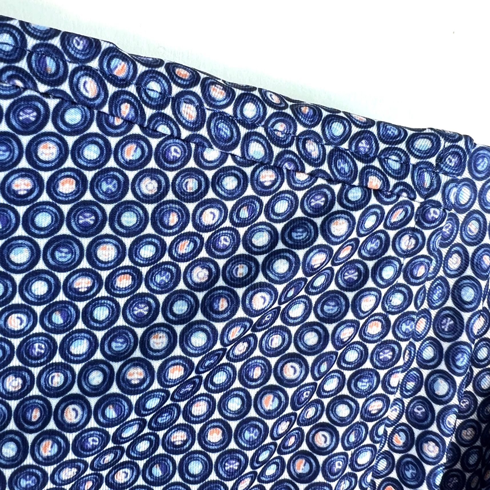 Peter Millar Peter Millar Southern Comfort Polo Mens L Geometric Blue Embroidered Logo Knit Short Sleeve Polo Shirt - Golf, Casual Size US L / EU 52-54 / 3 - 2 Thumbnail