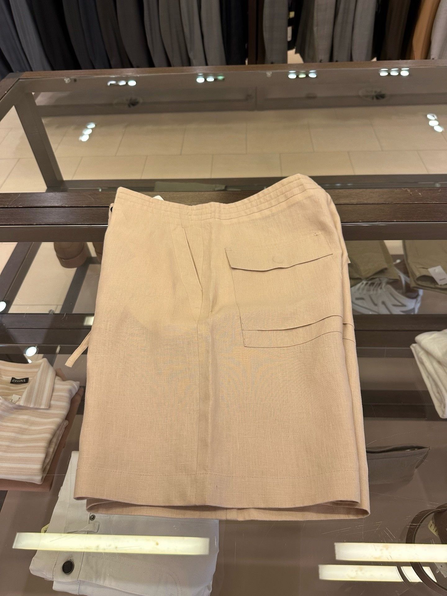Ermenegildo Zegna Zegna Men’s Beige Linen Shorts Size US 40 / EU 56 - 2 Thumbnail