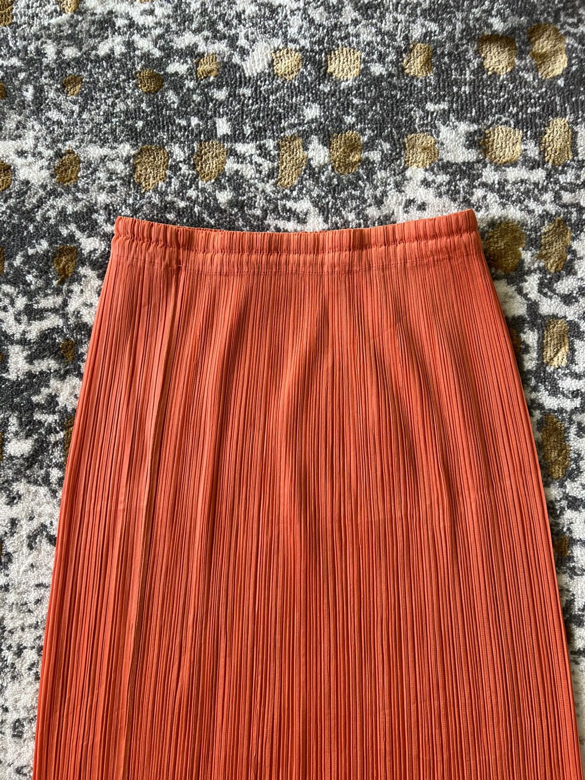 Pleats Please Issey Miyake Vintage Pleats Please Issey Miyake orange skirt Size 22" - 2 Thumbnail