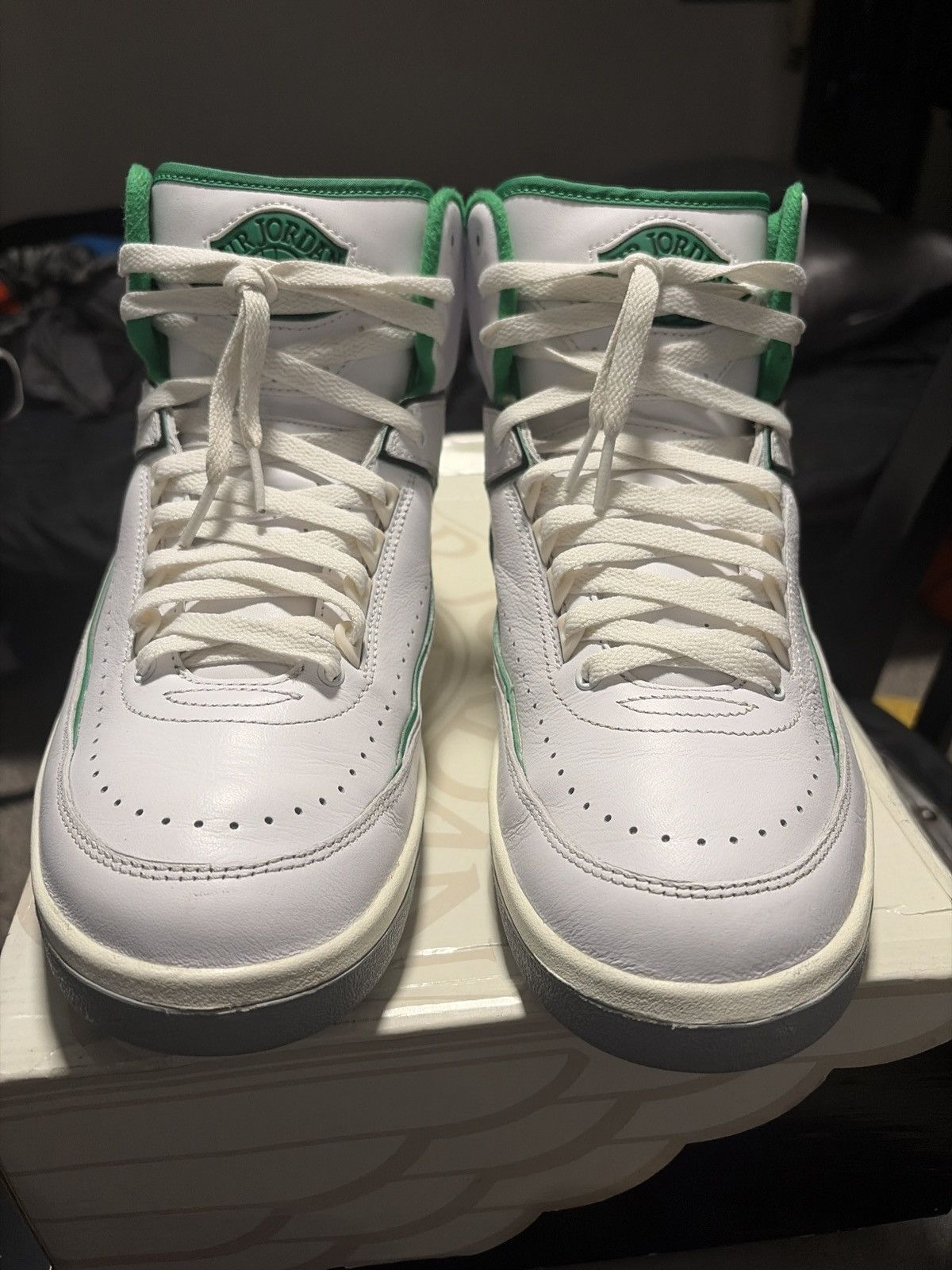 Jordan Brand Jordan 2 White/Lucky Green-Sail Size US 10.5 / EU 43-44 - 3 Thumbnail