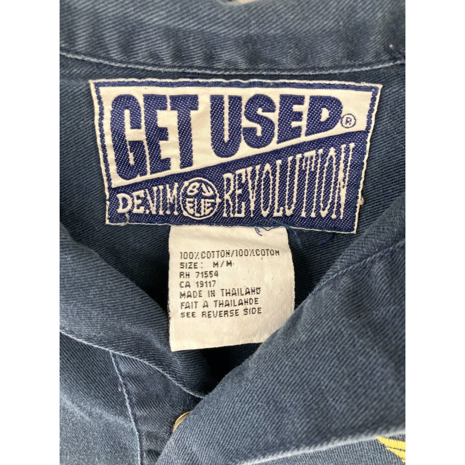 Denime VINTAGE Get Used Denim Shirt Medium Blue Long Sleeve Snap 90s Mens Size US M / EU 48-50 / 2 - 7 Thumbnail
