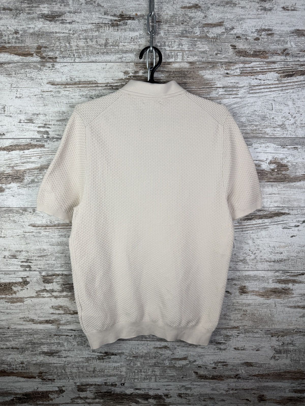 Reiss Mens Reiss Polos T-shirt size M luxury beige tee Size US M / EU 48-50 / 2 - 9 Thumbnail