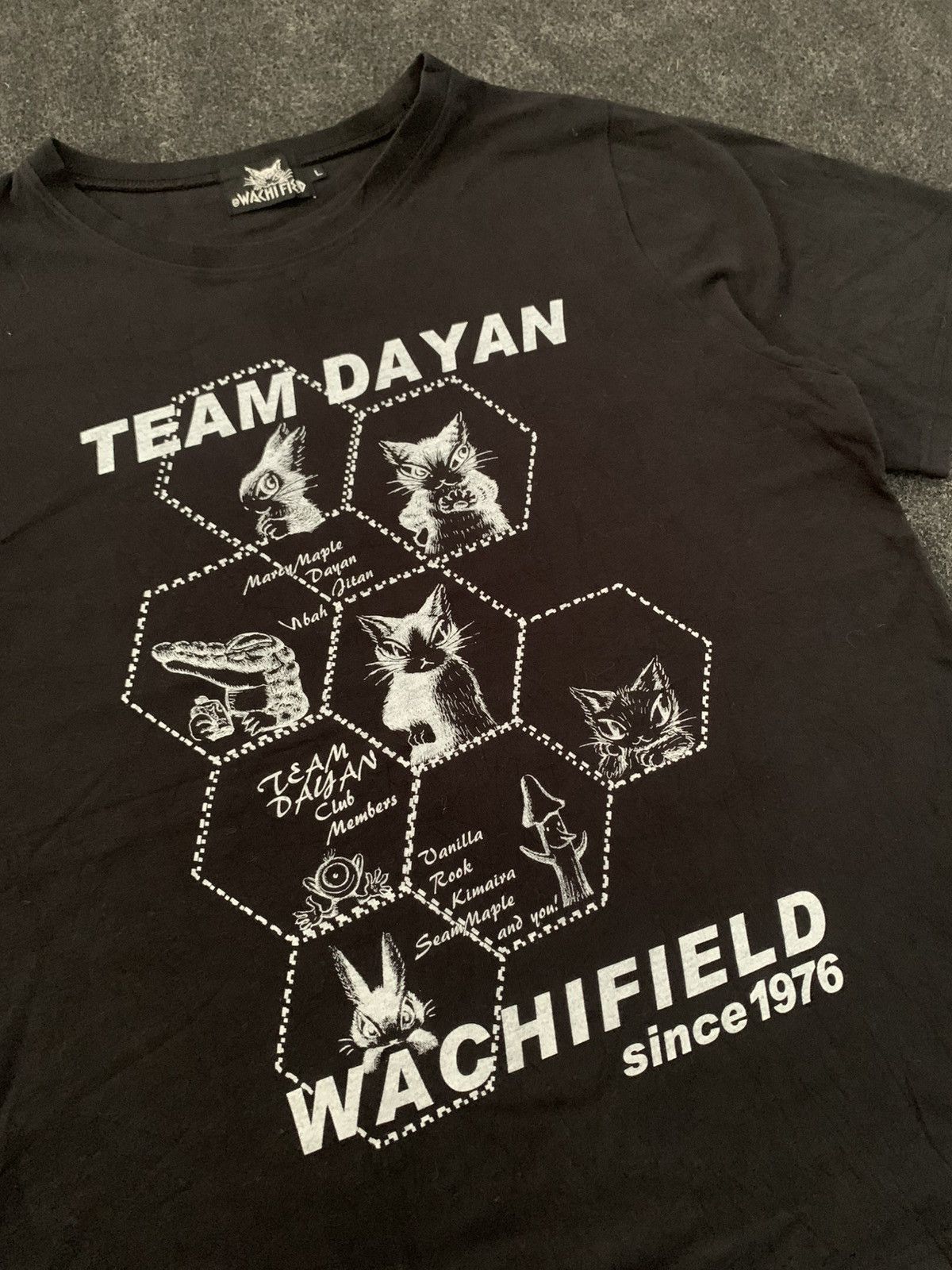 Japanese Brand VINTAGE WACHIFIELD "Team Dayan" Character Graphic T-Shirt Size US L / EU 52-54 / 3 - 4 Thumbnail
