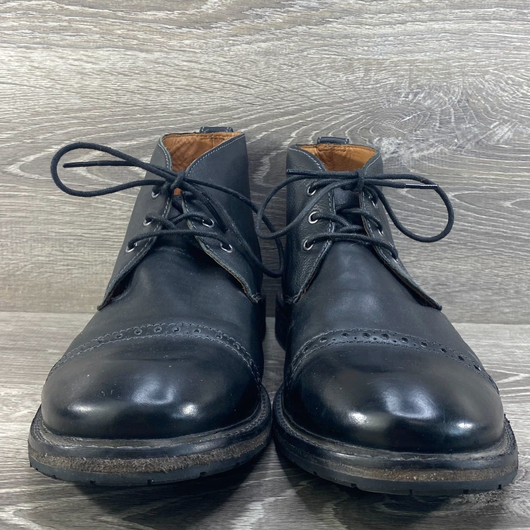 Clarks Clarks Mens 13 M Black Leather Chukka Ankle Dress Casual Boot Cap Toe Lace Up Shirt (Category: Boot) Size ONE SIZE - 4 Thumbnail