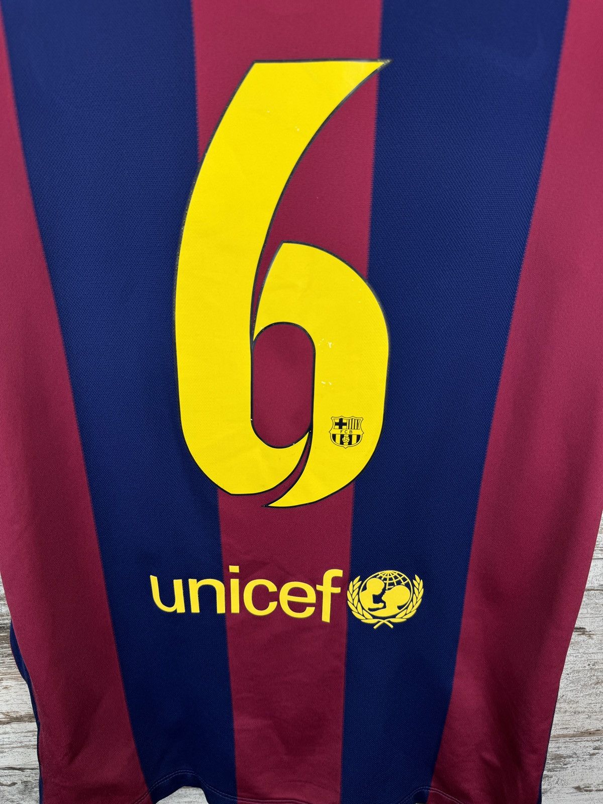 Nike Mens Nike FC Barcelona Jacky Xiao 6 T-shirt soccer jersey Size US S / EU 44-46 / 1 - 14 Thumbnail