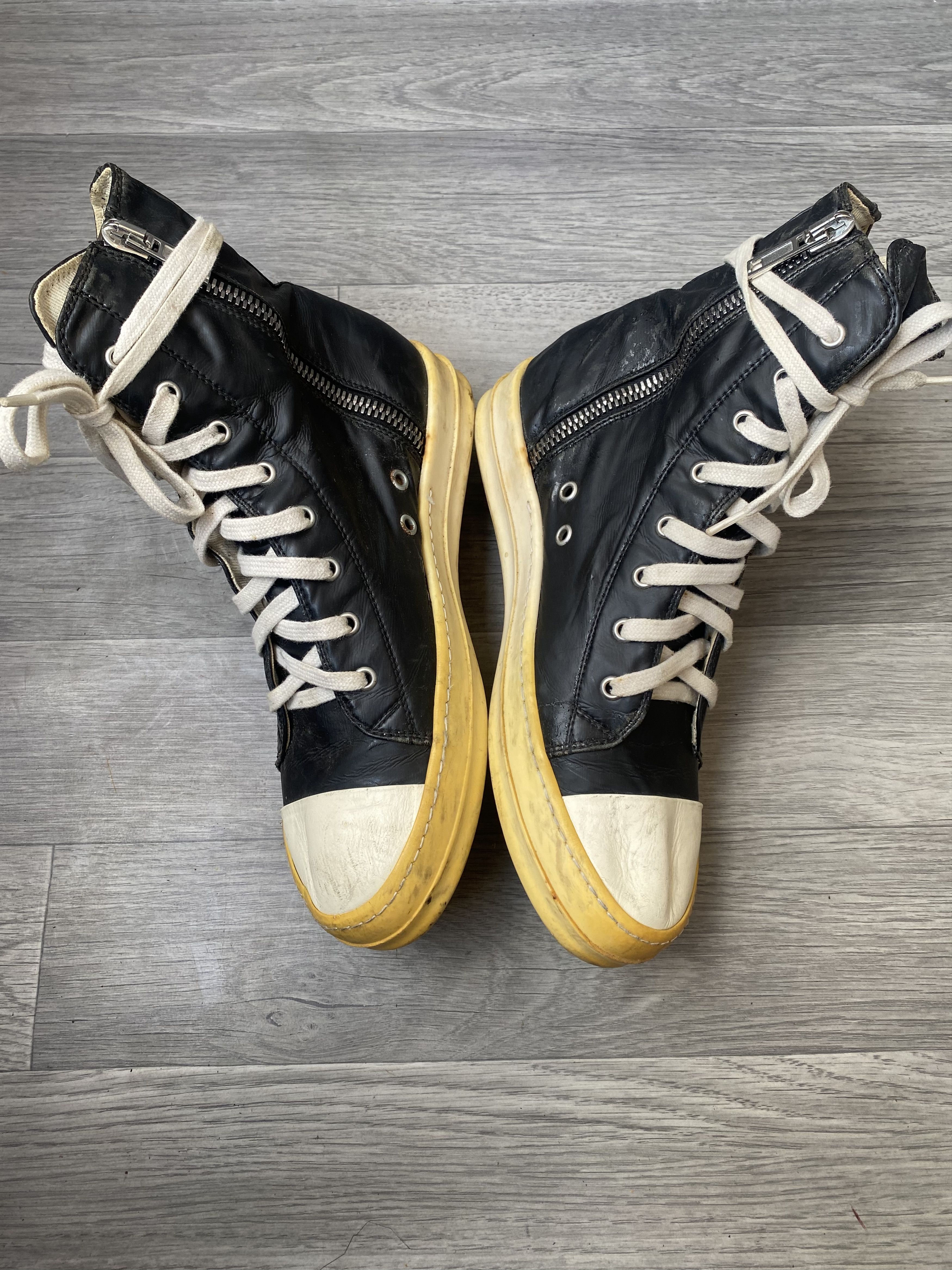 Rick Owens Drkshdw Rick owens drkshdw ramones black hi-top sneakers Size US 7.5 / EU 40-41 - 10 Thumbnail