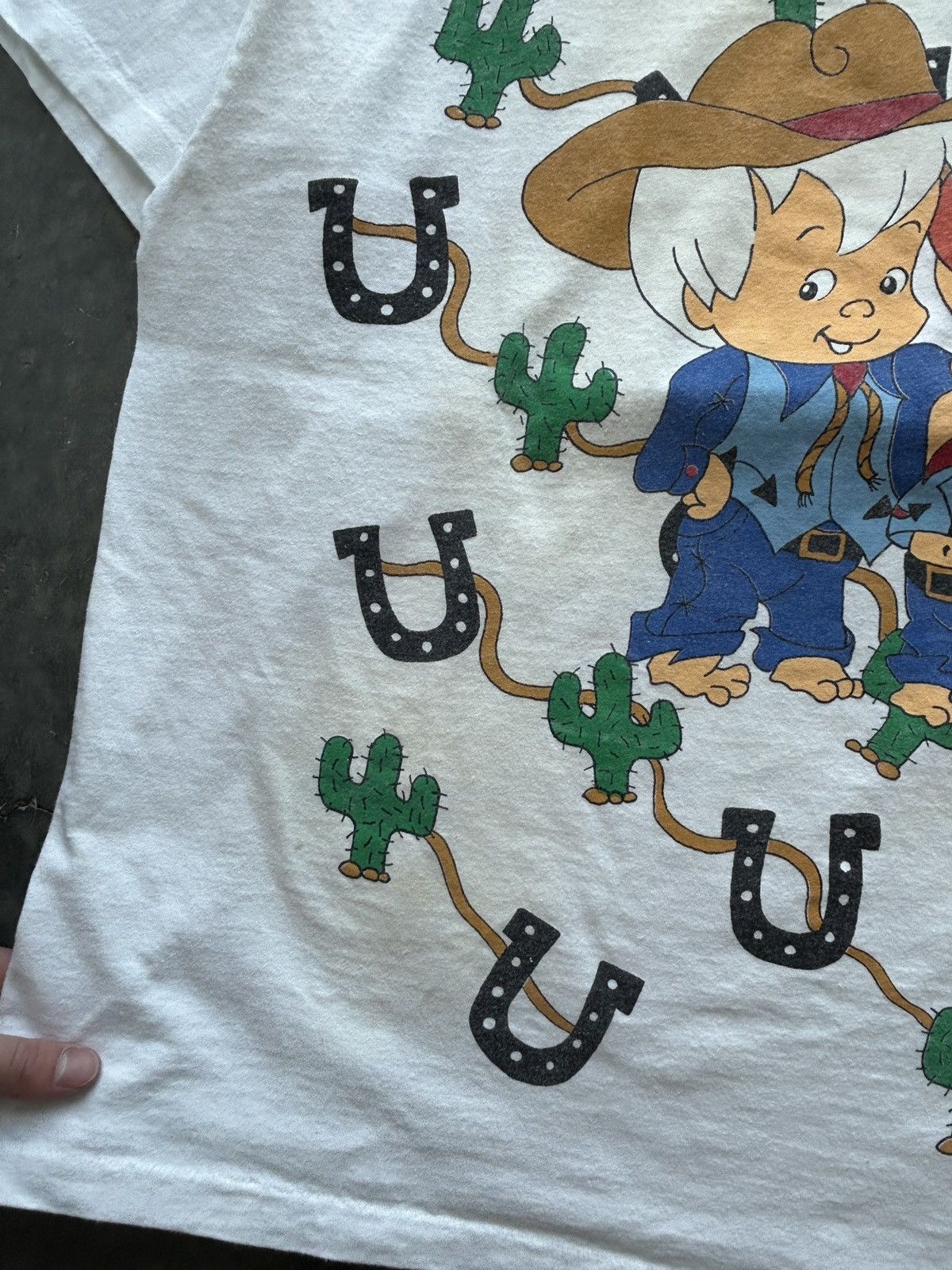 Vintage Vintage 90s Bam Bam and Pebbles Flintstones AOP Graphic Tee Size US XL / EU 56 / 4 - 7 Thumbnail