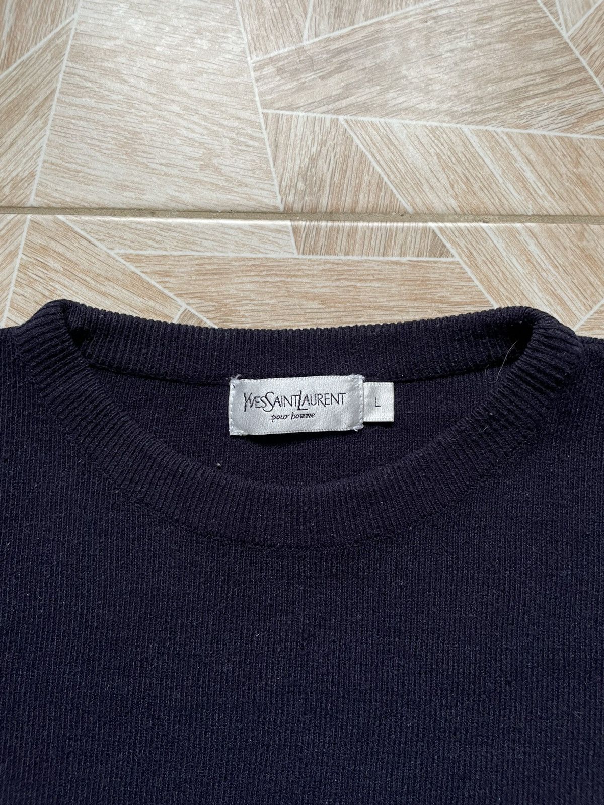 Italy Vintage 90s Yves Saint Laurent YSL Embroidered Logo L