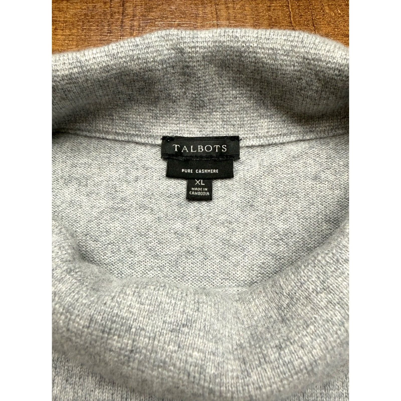 Talbots TALBOTS Heather Gray XL Cashmere Long Sleeve Sweater Size XL / US 12-14 / IT 48-50 - 5 Thumbnail