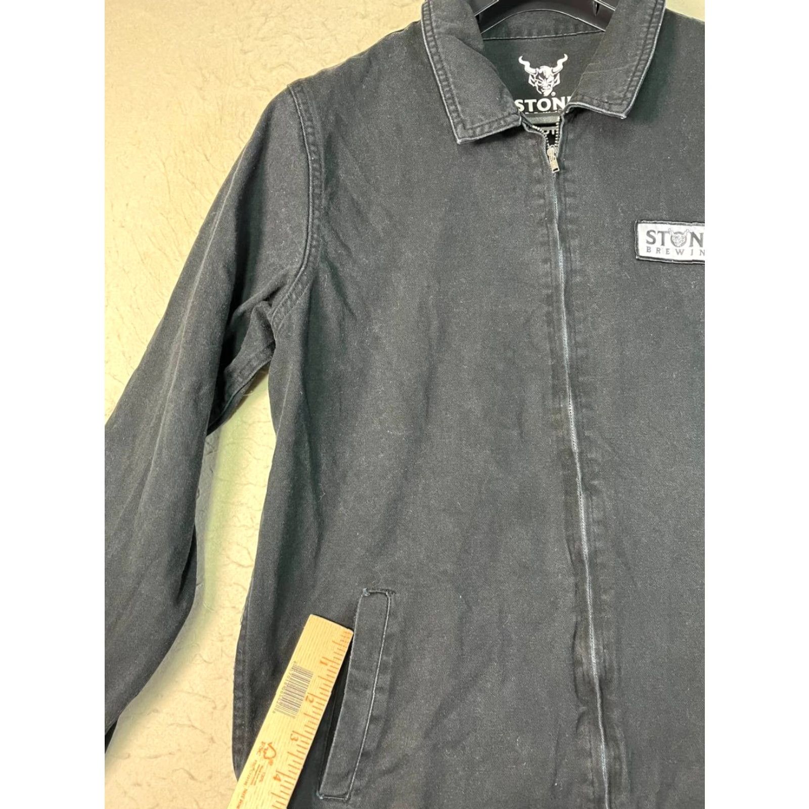 Vintage Stone Jacket Mens Shirt Black Long Sleeve Size Medium Full Zip Denim Bomber Collared Pocketless? (No pockets specified) Size US M / EU 48-50 / 2 - 6 Thumbnail