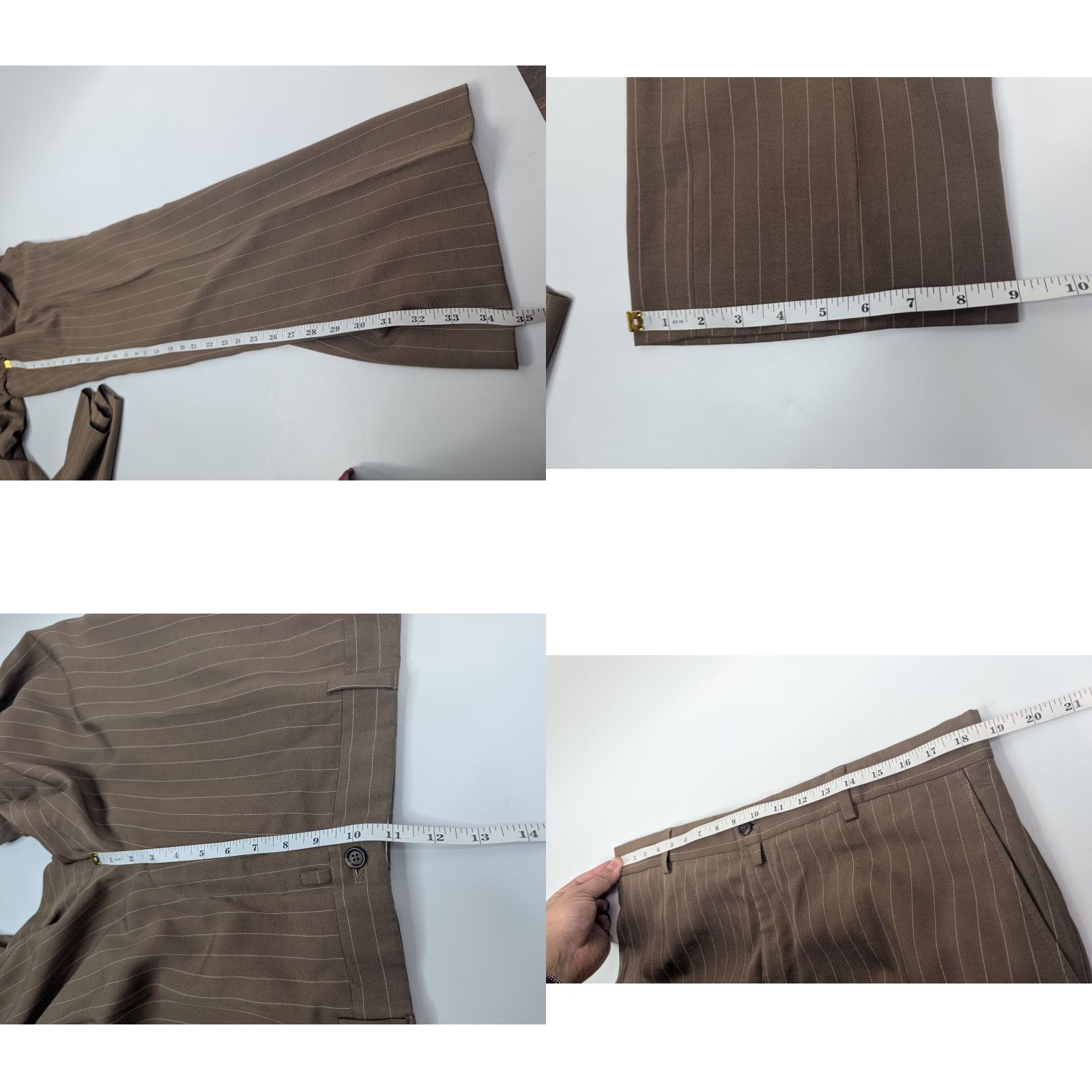 Ralph Lauren Purple Label Ralph Lauren Purple Label Dress Pants Silk Brown Pinstripe 38 Men Size US 38 / EU 54 - 8 Thumbnail