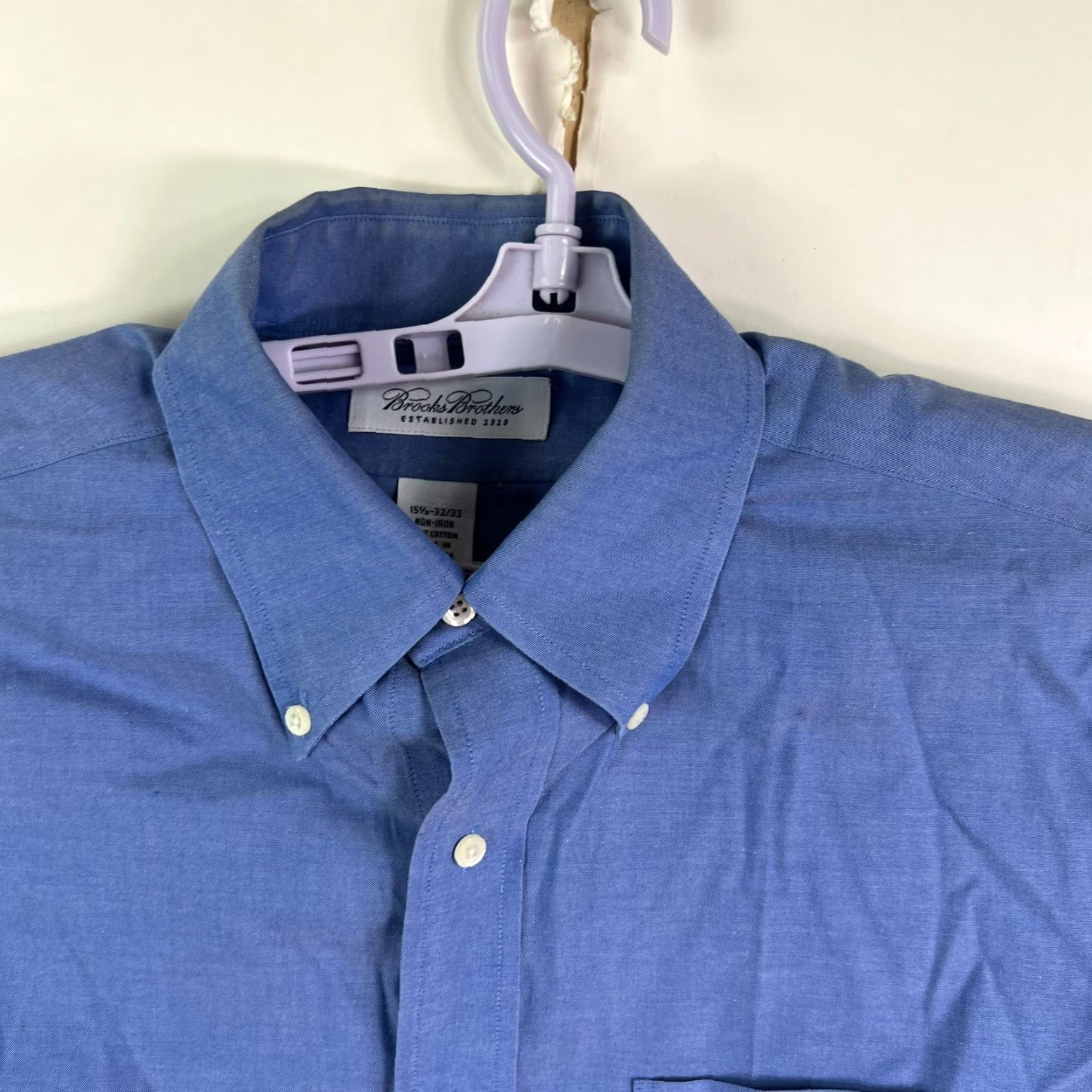Brooks Brothers Brooks Brothers Non-Iron Long Sleeve Button-Down Shirt Mens Size 15.5 x 33 Classic Blue Size US M / EU 48-50 / 2 - 3 Thumbnail