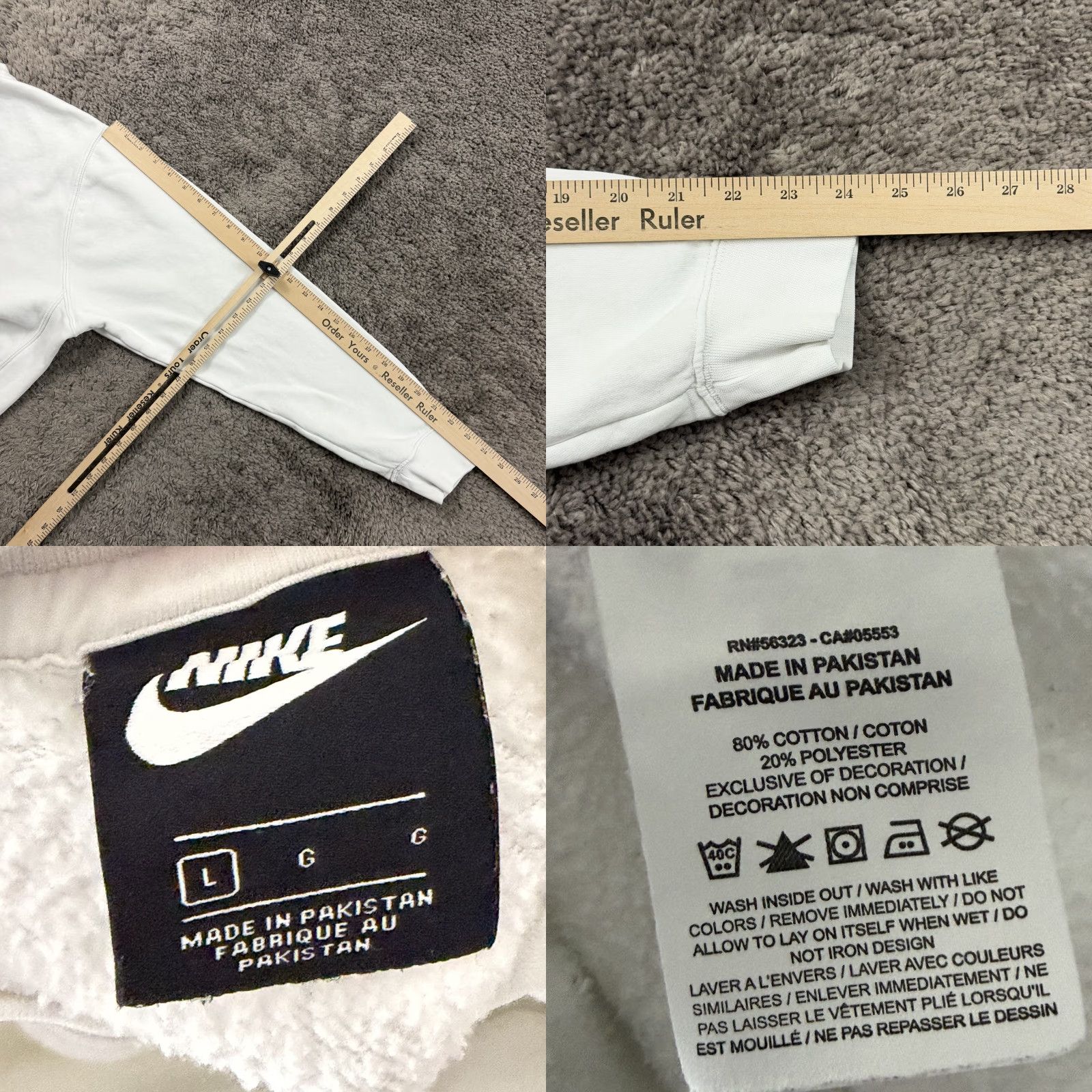 Nike Nike Sweatshirt Mens L White Pullover Crewneck Sweater Long Sleeve Just Do It Size US L / EU 52-54 / 3 - 8 Thumbnail