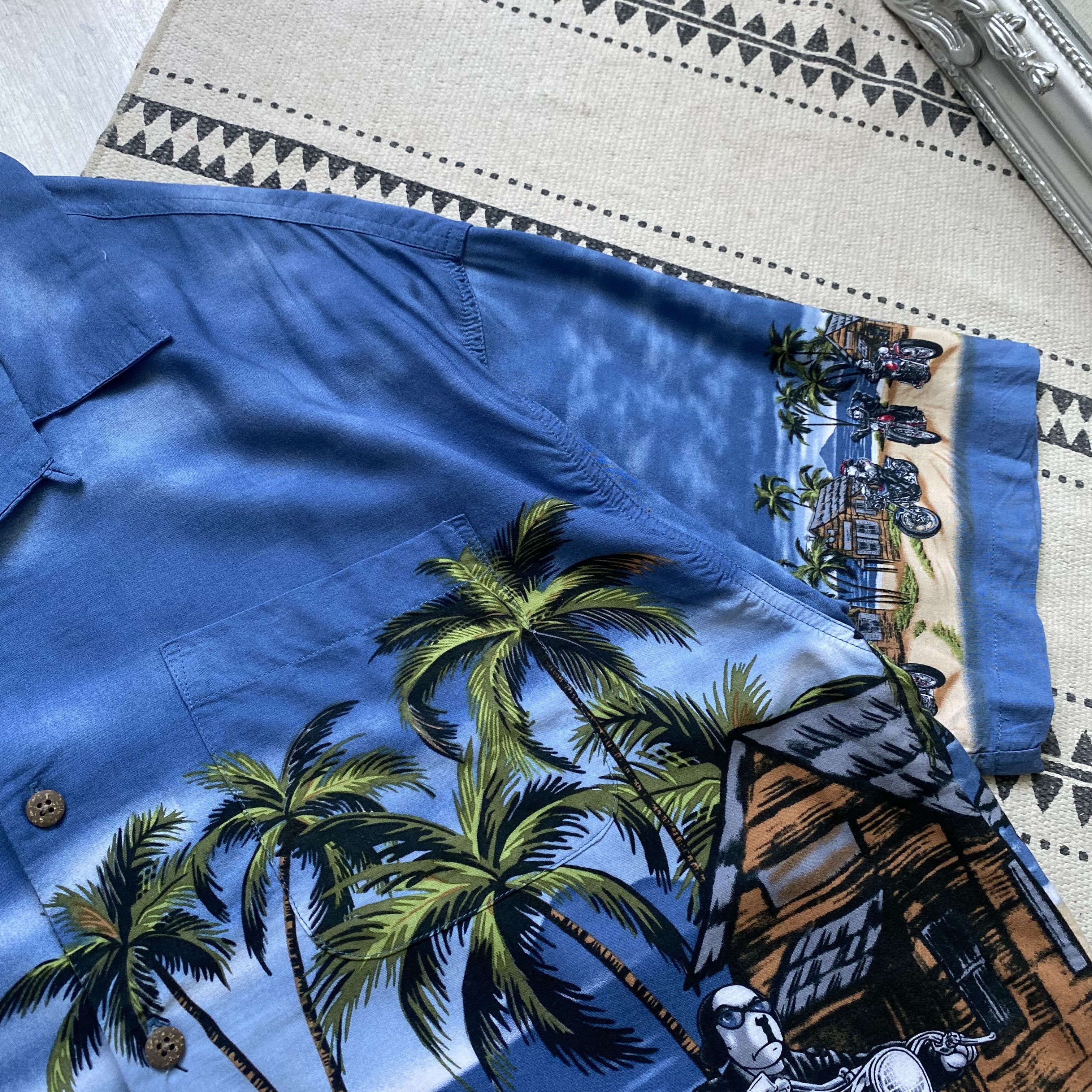 Harley Davidson 🏝️ Vintage Big Dog Biker Hawaiian Shirt Y2K Harley Davidson Size US L / EU 52-54 / 3 - 4 Thumbnail