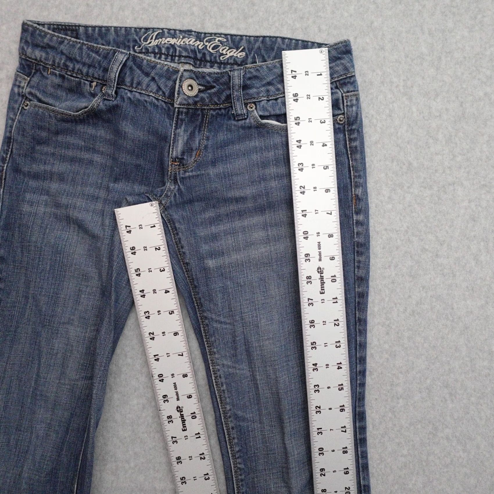 American Eagle Outfitters VINTAGE American Eagle 77 Straight Jeans Womens 2 Short Blue Medium Wash Denim Size 26" / US 2 / IT 38 - 6 Thumbnail