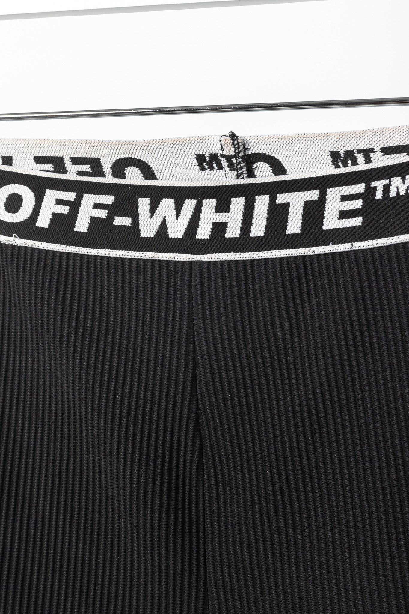 Off-White Off-White Black Logo-Waistband Ribbed Leggings Size 27" / US 4 / IT 40 - 6 Thumbnail