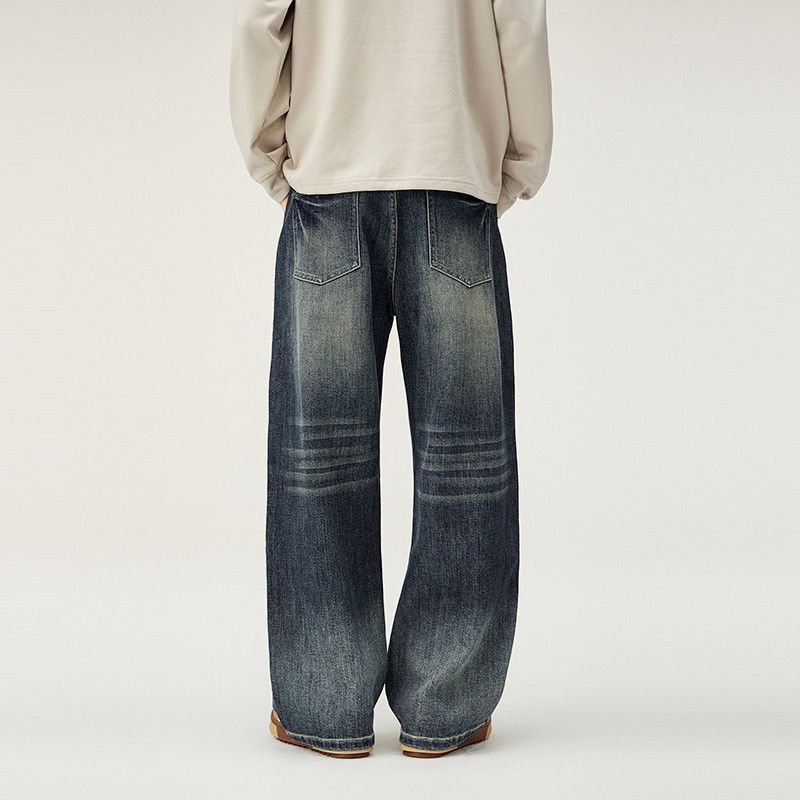 Vintage American straight-leg trendy loose casual distressed jeans Size US 32 / EU 48 - 5 Thumbnail
