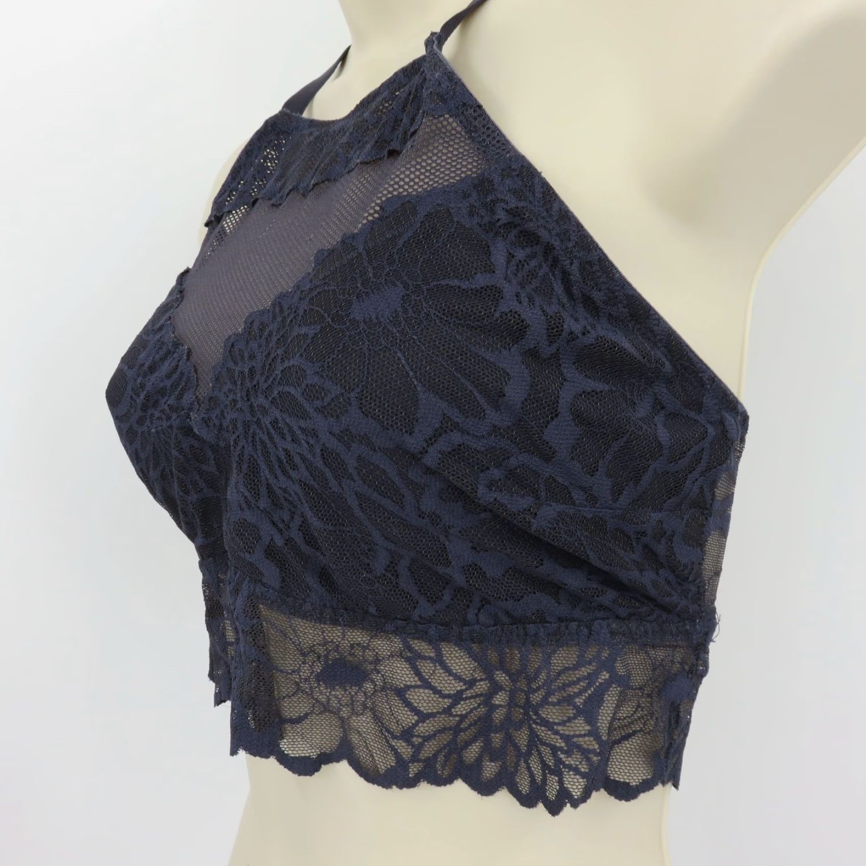 Victoria's Secret PINK Victoria's Secret Bralette Women Large Lace Wireless Unlined Blue Gray Size ONE SIZE - 5 Thumbnail