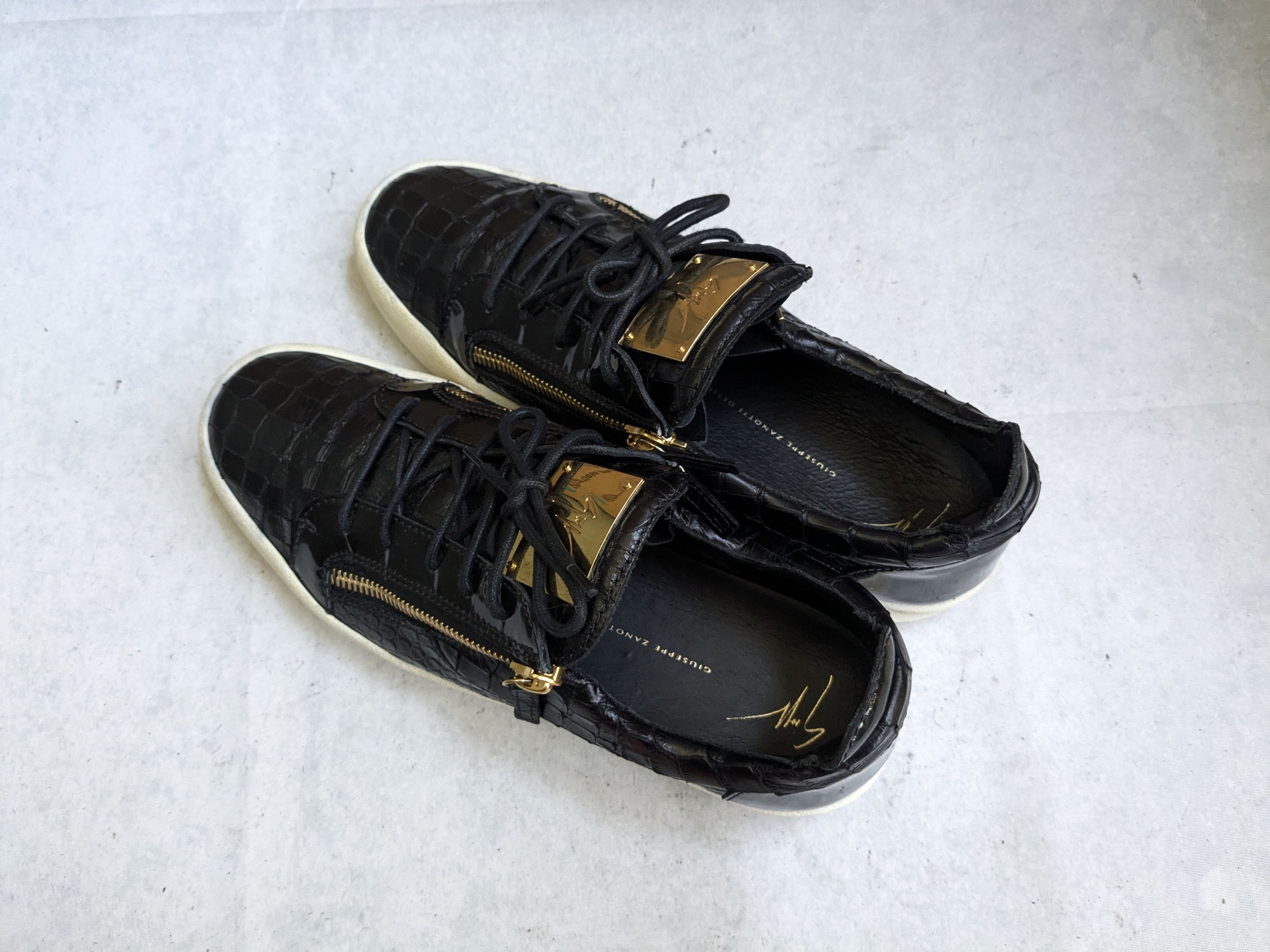 Giuseppe Zanotti Giuseppe Zanotti Sneakers Black Gold 13 46 Low Tops Leather Size US 13 / EU 46 - 15 Thumbnail