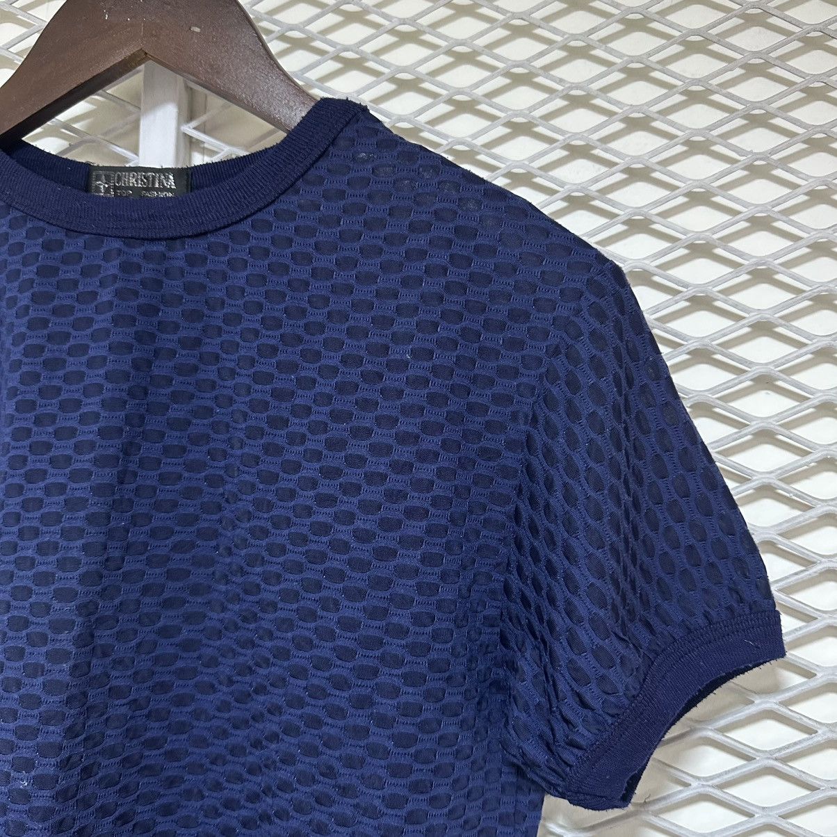 Issey Miyake RINGER TEE MESH PATTERN WITH ISSEY MIYAKE STYLE Size US M / EU 48-50 / 2 - 1 Thumbnail