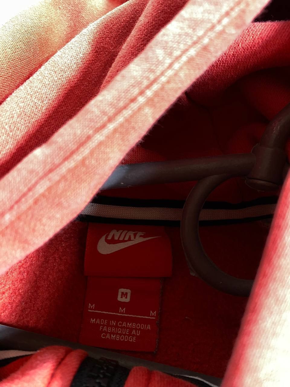 Nike × Vintage Crazy Vintage Y2K/2000s Red Nike Streetwear Hoodie! Size US M / EU 48-50 / 2 - 11 Thumbnail