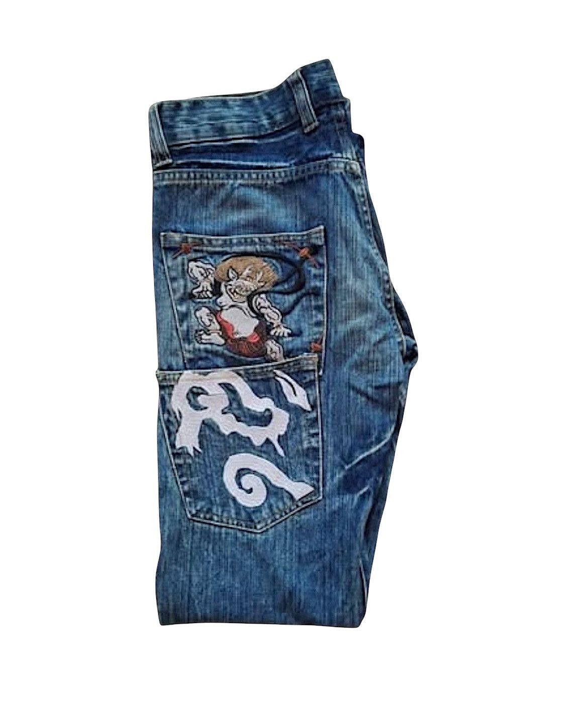Japanese Brand Japanese Gaijin Embroidery Tatoo Traditional Japan Jeans Size US 31 - 7 Thumbnail