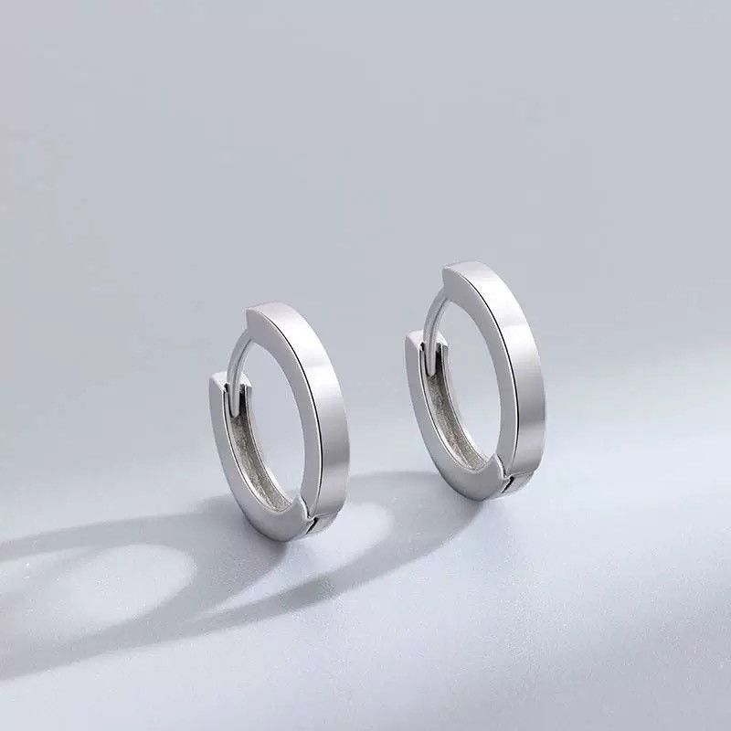 Other Small silver hoop earrings for men women unisex style Size ONE SIZE - 2 Thumbnail