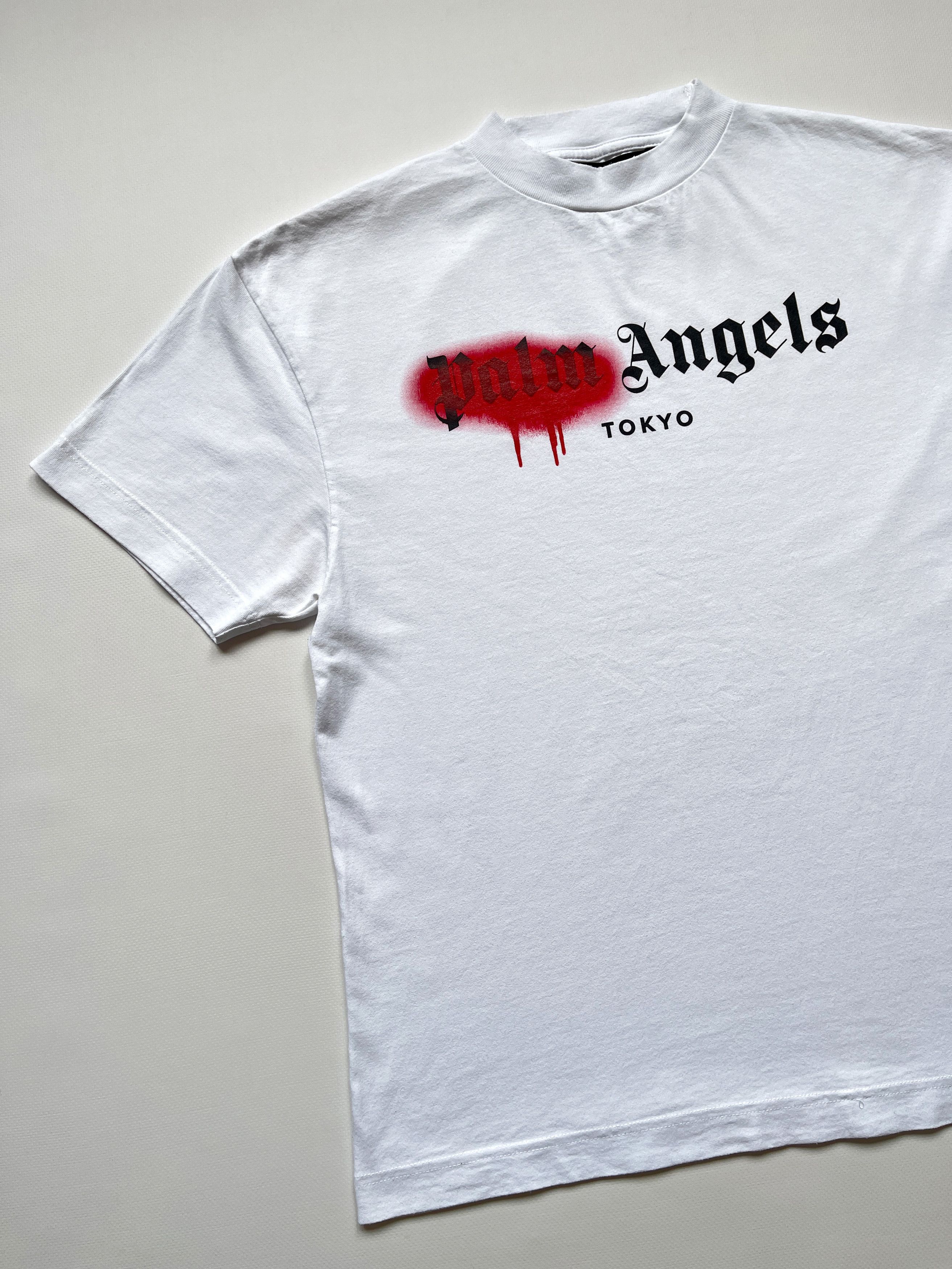 Palm Angels Palm Angels Tokyo Sprayed Logo T-Shirt White Size M Size US S / EU 44-46 / 1 - 3 Thumbnail
