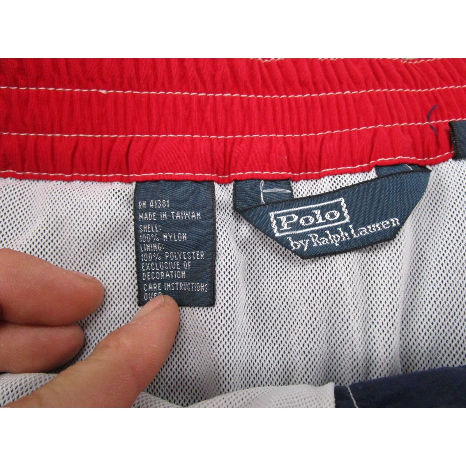 Polo Ralph Lauren VINTAGE Polo Ralph Lauren Swim Trunks Board Shorts Mens L Blue Navy Blue Poly Blend Drawstring Pockets Quick Dry Logo Beach Size US L / EU 52-54 / 3 - 3 Thumbnail