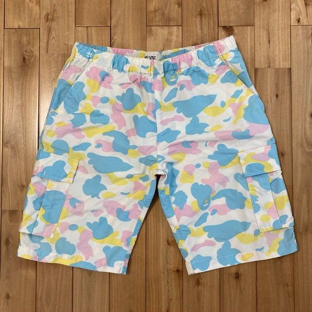 Bape BAPE Multi Camo Nylon Cargo Shorts cotton candy camo ★size M Size US 32 / EU 48 - 1 Thumbnail