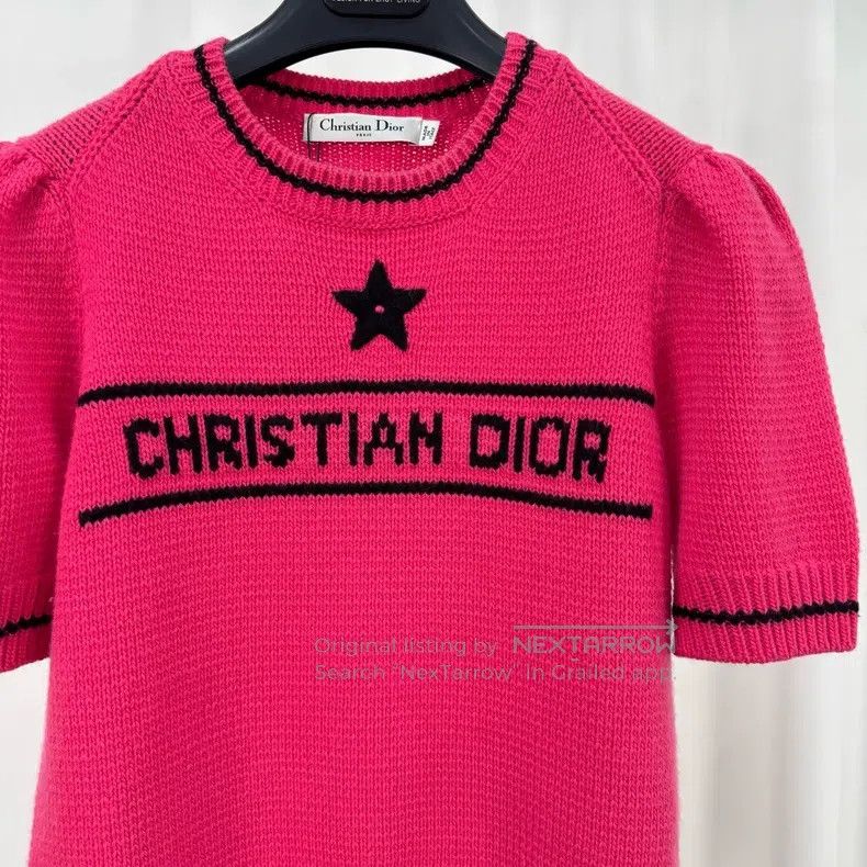 Dior Dior Lucky Star Embroidered Letter Knitted Short Sleeve Size XS / US 0-2 / IT 36-38 - 3 Thumbnail