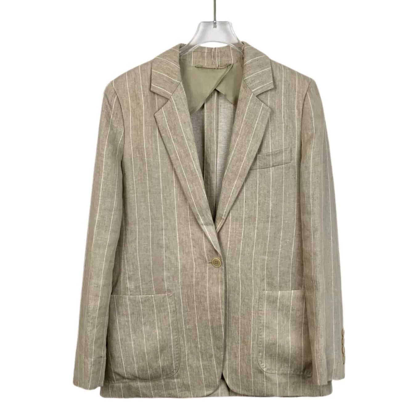 Max Mara Max Mara Formal Striped Beige Jacket XS Women Size XS / US 0-2 / IT 36-38 - 1 Thumbnail