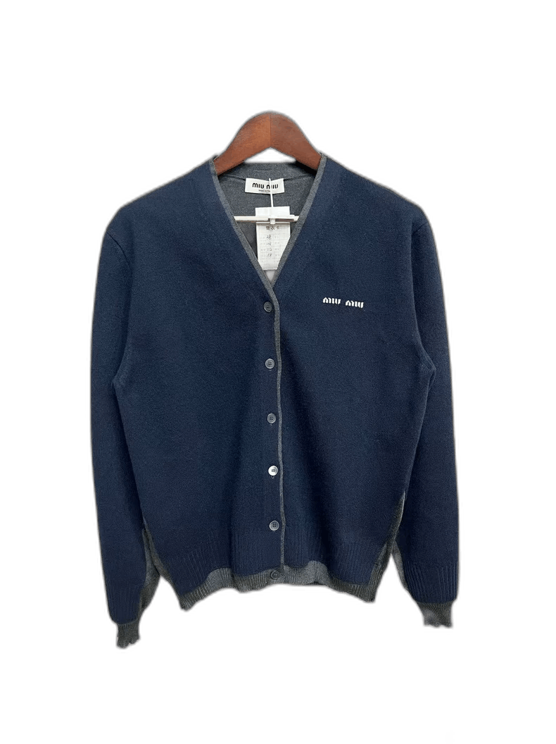 Miu Miu miumiu color block cashmere cardigan Size US M / EU 48-50 / 2 - 1 Thumbnail