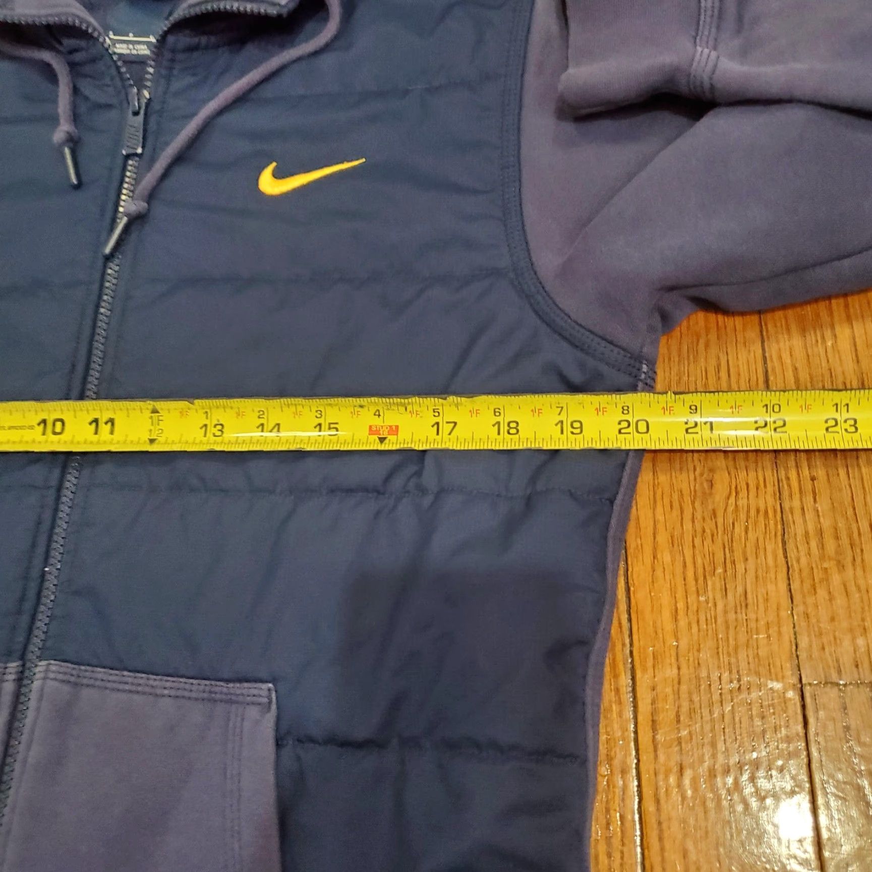 Nike Nike Jacket Hoodie Mens Small Blue Hooded Quilted Puffer Full Zip Sweatshirt Zip Front Pockets Fleece Size US S / EU 44-46 / 1 - 7 Thumbnail