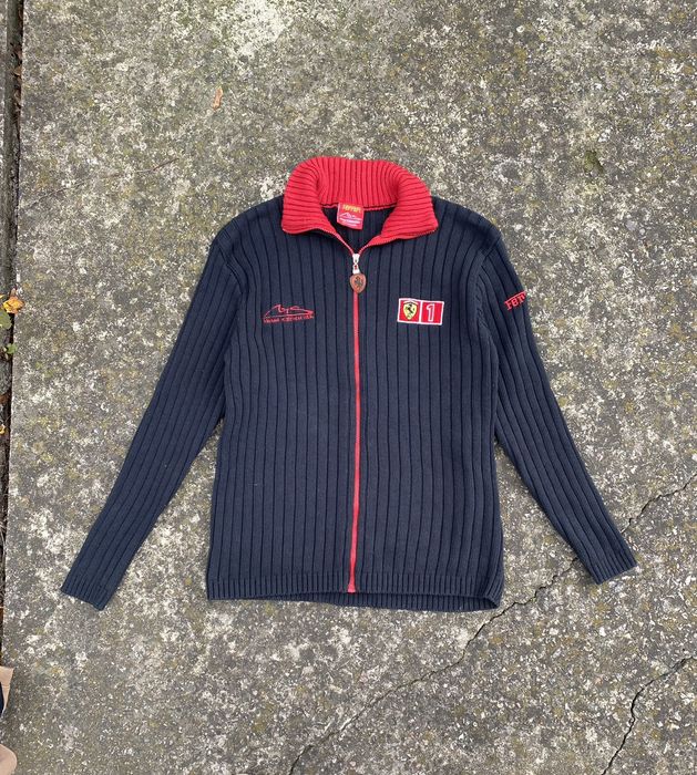 Ferrari Racing Jacket Tommy Hilfiger 1/4 Zip Pull Over Sweater Size XXL  Vintage