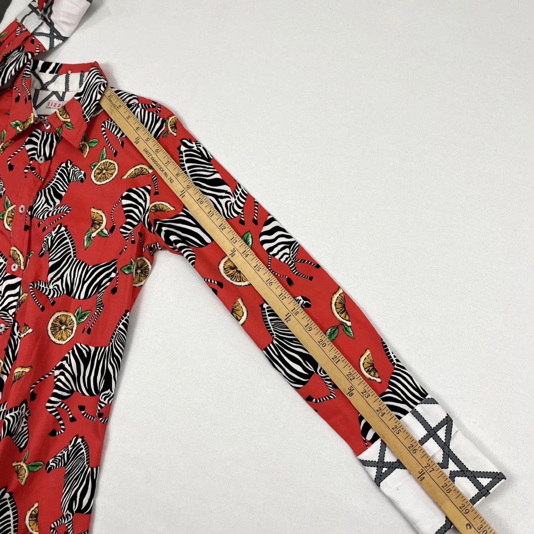 Vintage Tizzie Button Up Shirt Womens S Zebra Oranges Nature Cocquette Bold Flip Size S / US 4 / IT 40 - 5 Thumbnail